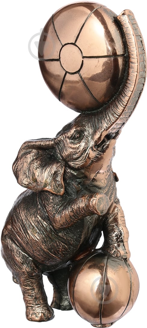 Статуэтка-часы слон с мячом Е550 15х7 см медный - фото 3