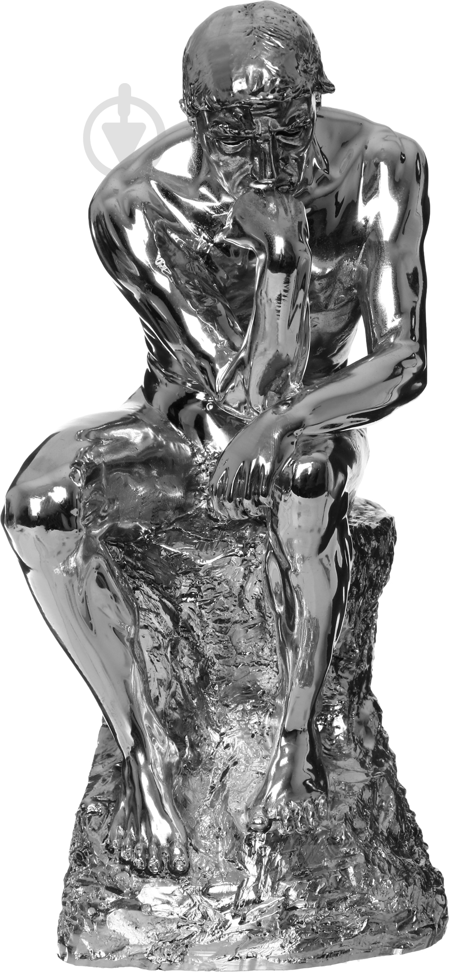 Статуэтка Classic Art мыслитель (реплика статуи Родена) PL0197P 26х15 см серебряный - фото 1 Статуэтка Classic Art мыслитель (реплика статуи Родена) PL0197P 26х15 см серебряный - фото 1