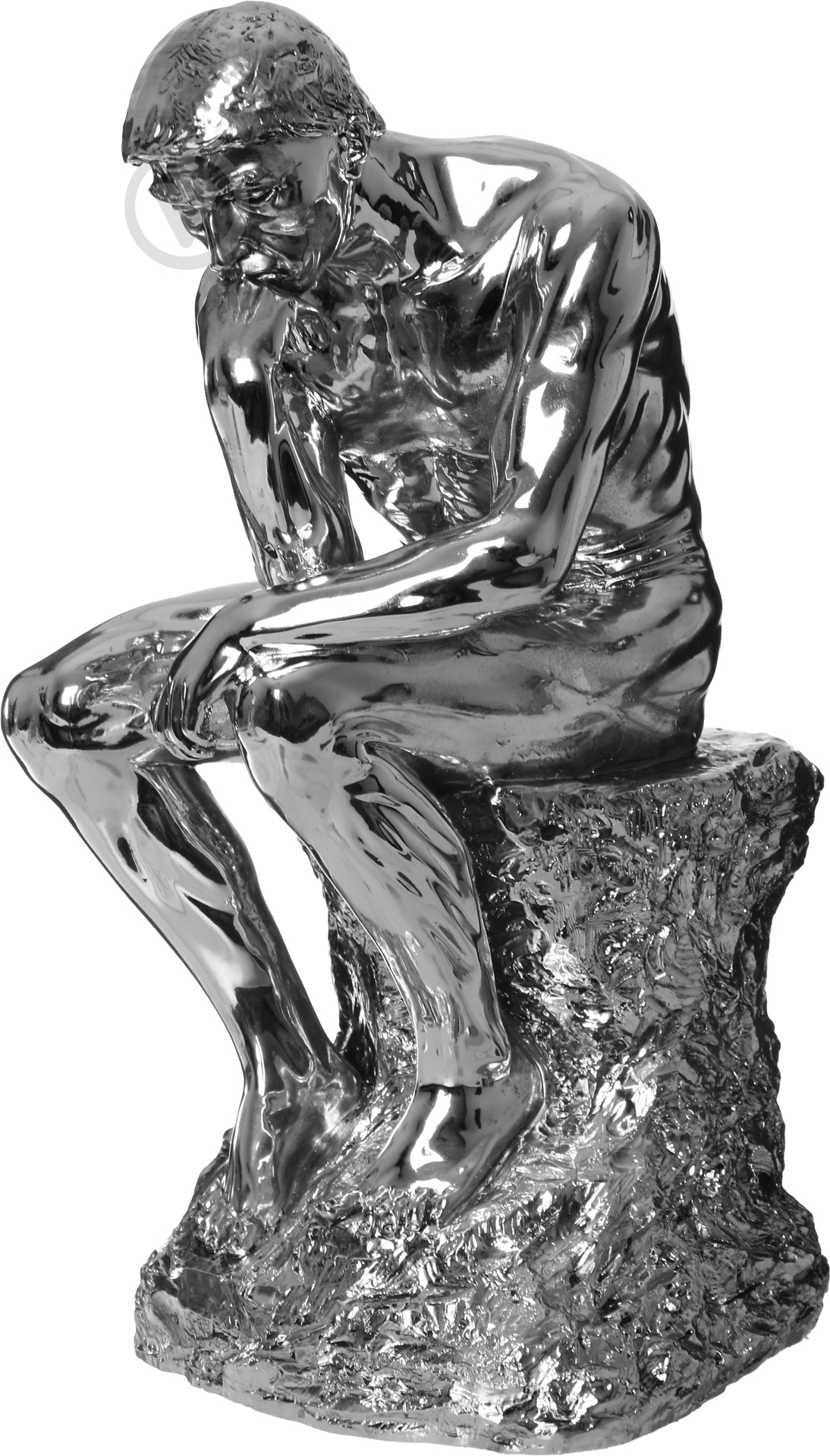 Статуэтка Classic Art мыслитель (реплика статуи Родена) PL0197P 26х15 см серебряный - фото 3 Статуэтка Classic Art мыслитель (реплика статуи Родена) PL0197P 26х15 см серебряный - фото 3