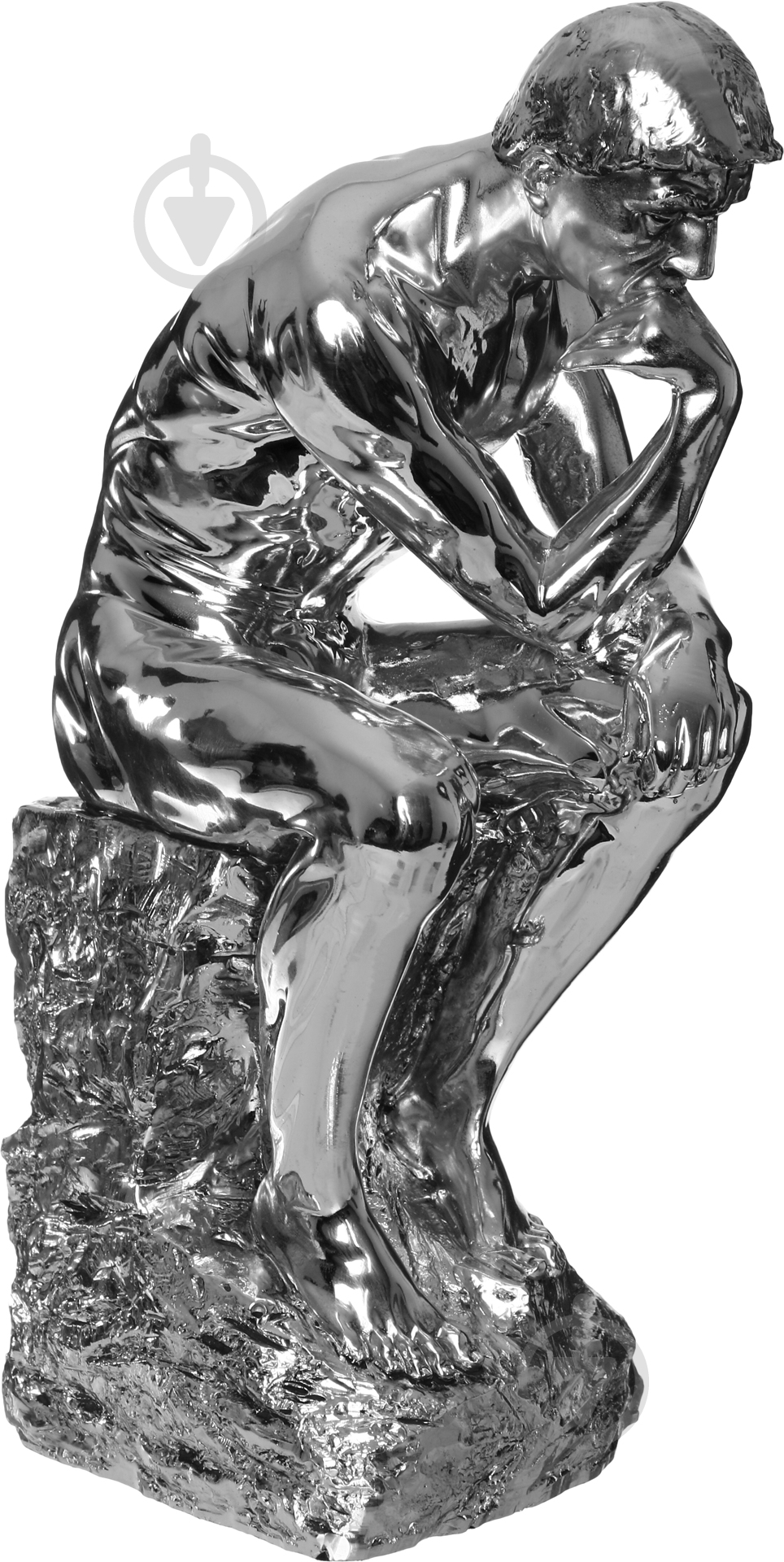Статуэтка Classic Art мыслитель (реплика статуи Родена) PL0197P 26х15 см серебряный - фото 2 Статуэтка Classic Art мыслитель (реплика статуи Родена) PL0197P 26х15 см серебряный - фото 2