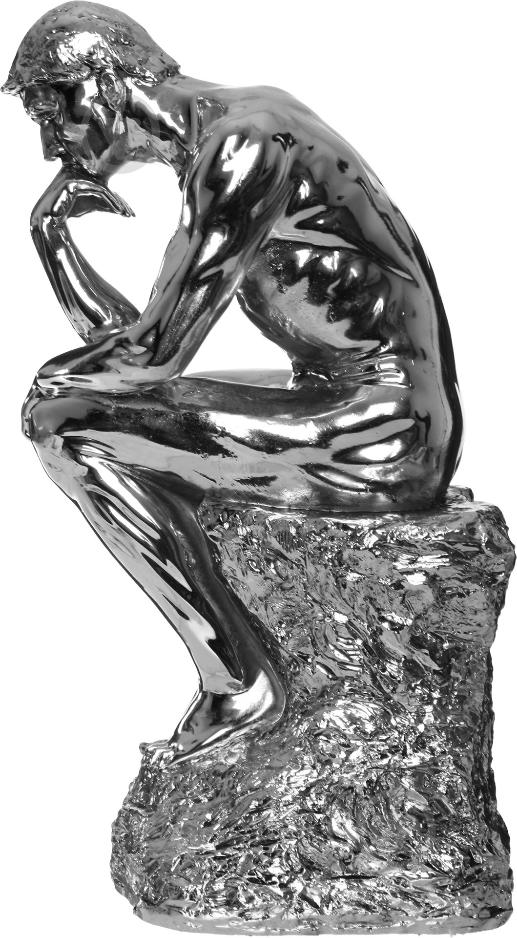 Статуэтка Classic Art мыслитель (реплика статуи Родена) PL0197P 26х15 см серебряный - фото 4 Статуэтка Classic Art мыслитель (реплика статуи Родена) PL0197P 26х15 см серебряный - фото 4