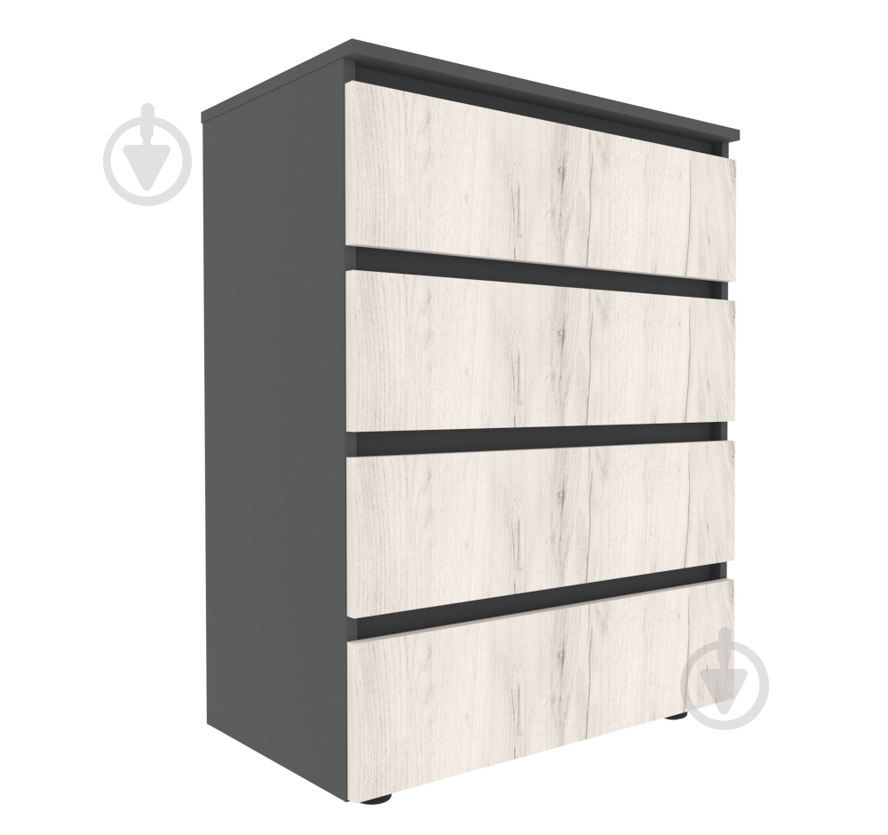Комод DC STEVE 702x909x400 мм графіт/дуб крафт білий - фото 1 Комод DC STEVE 702x909x400 мм графіт/дуб крафт білий - фото 1