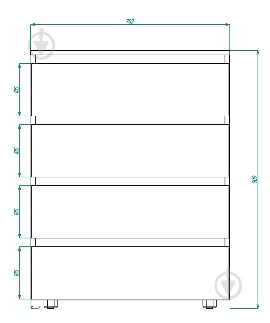 Комод DC STEVE 702x909x400 мм графіт/дуб крафт білий - фото 2 Комод DC STEVE 702x909x400 мм графіт/дуб крафт білий - фото 2