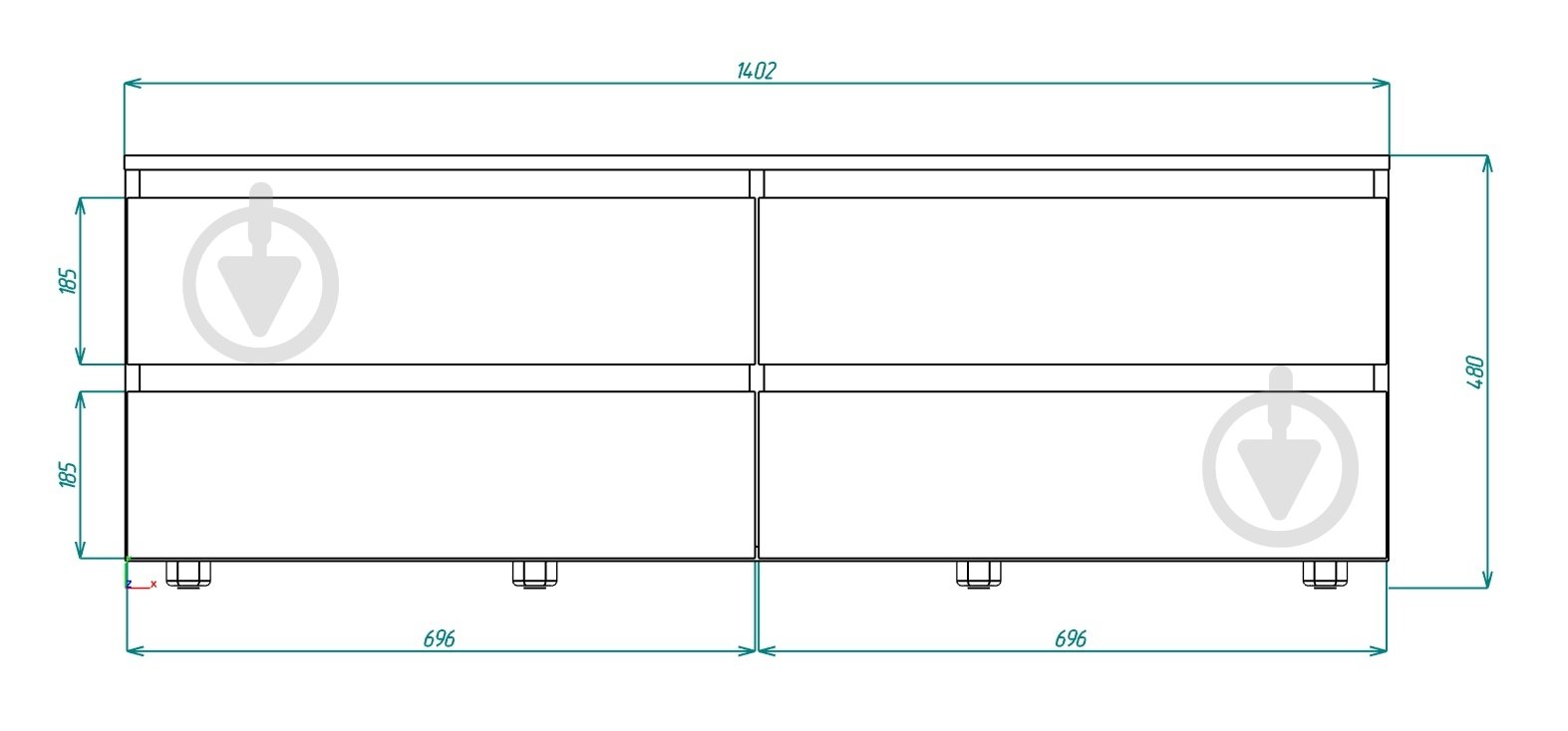Тумба под ТВ DC STEVE 1400x480x400 мм графит/дуб крафт белый - фото 2 Тумба под ТВ DC STEVE 1400x480x400 мм графит/дуб крафт белый - фото 2