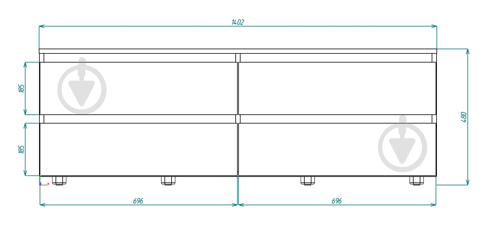 Тумба под ТВ DC STEVE 1400x480x400 мм дуб крафт белый/графит - фото 2 Тумба под ТВ DC STEVE 1400x480x400 мм дуб крафт белый/графит - фото 2