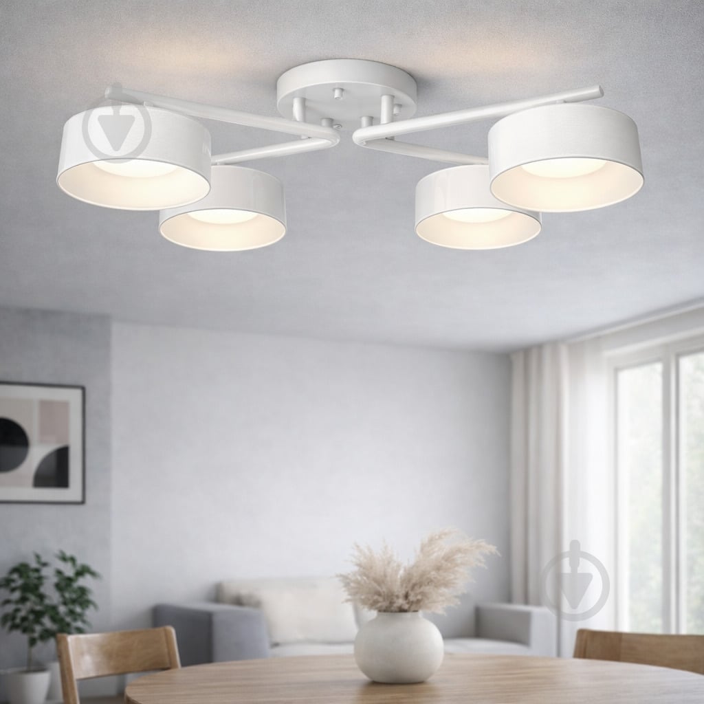Люстра стельова LIGHT SET DUSHA MS228 4x12 Вт GX53 білий молочний - фото 1 Люстра стельова LIGHT SET DUSHA MS228 4x12 Вт GX53 білий молочний - фото 1