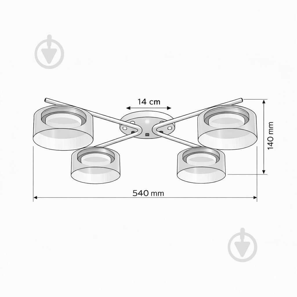 Люстра стельова LIGHT SET DUSHA MS228 4x12 Вт GX53 білий молочний - фото 6 Люстра стельова LIGHT SET DUSHA MS228 4x12 Вт GX53 білий молочний - фото 6