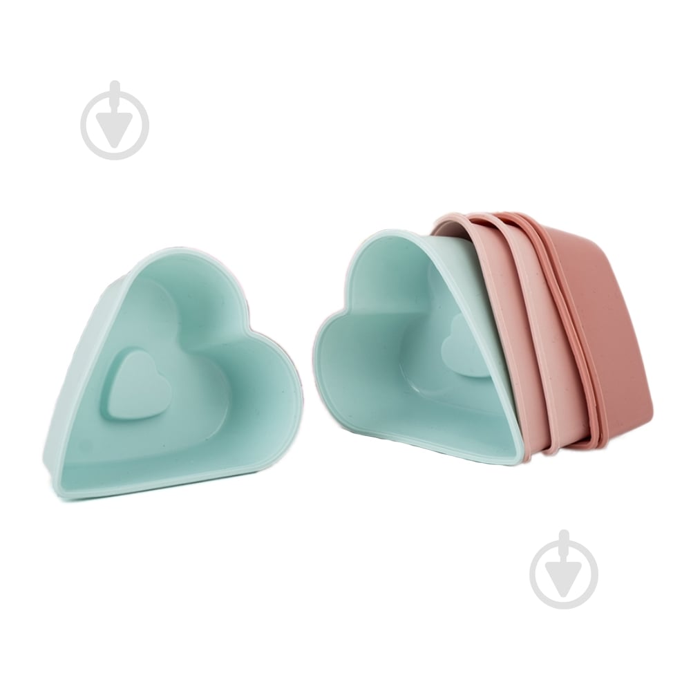 Форма силіконова MYS для випічки кексів Серце 6 шт. 7 см - фото 1