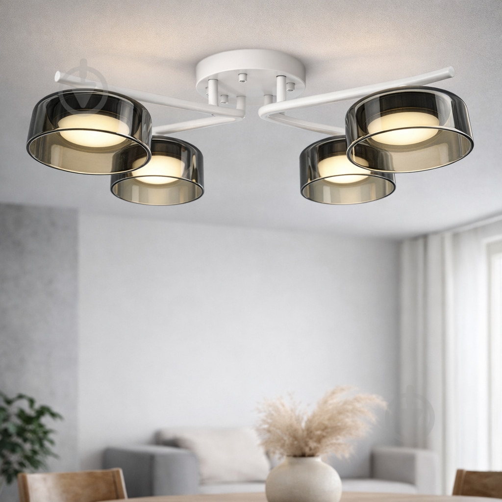 Люстра потолочная LIGHT SET DUSHA MS228 4x12 Вт GX53 белый/дымчатый - фото 1