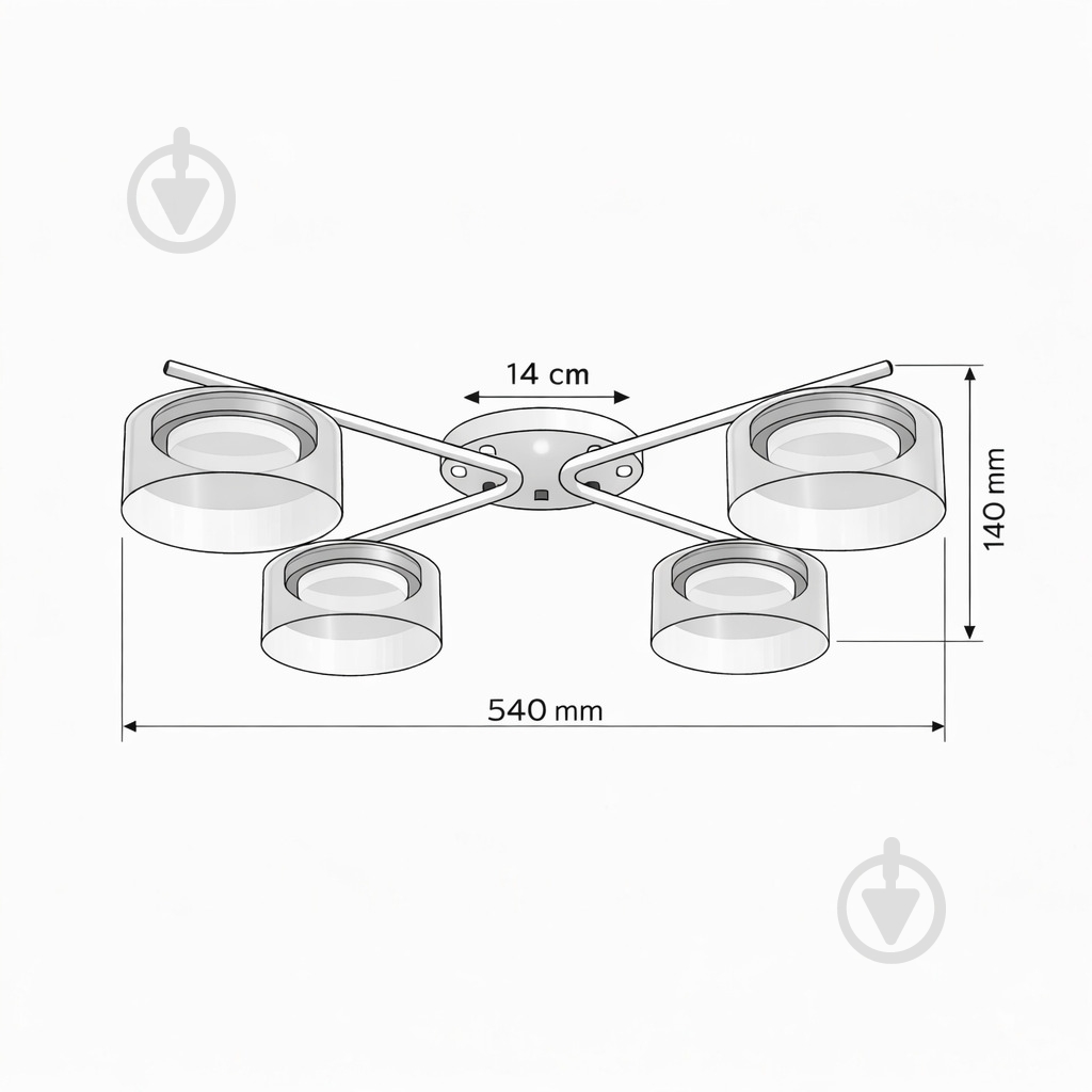 Люстра потолочная LIGHT SET DUSHA MS228 4x12 Вт GX53 белый/дымчатый - фото 5