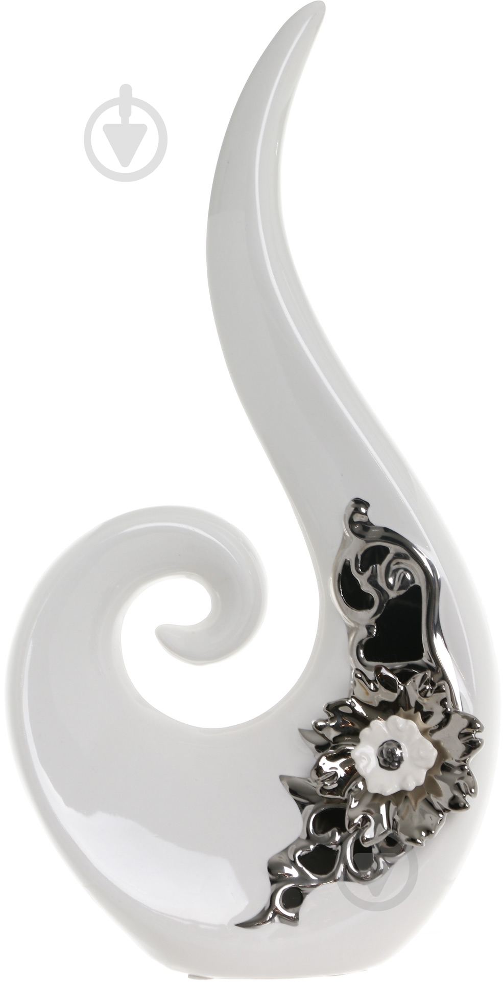 Декор Eterna 34х16,5х10 см белый с серебристым - фото 1 Декор Eterna 34х16,5х10 см белый с серебристым - фото 1