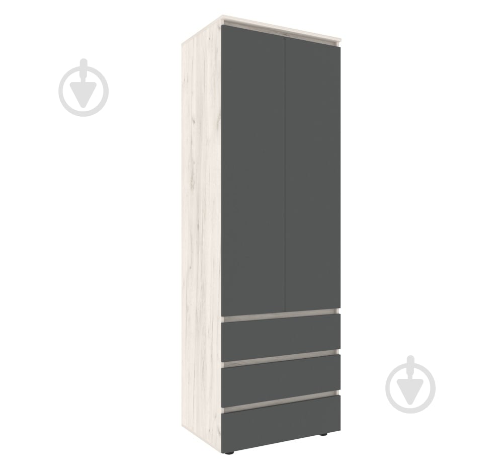 Шкаф для одежды DC STEVE с полками 2100х700х500 мм дуб крафт белый / графит - фото 1 Шкаф для одежды DC STEVE с полками 2100х700х500 мм дуб крафт белый / графит - фото 1