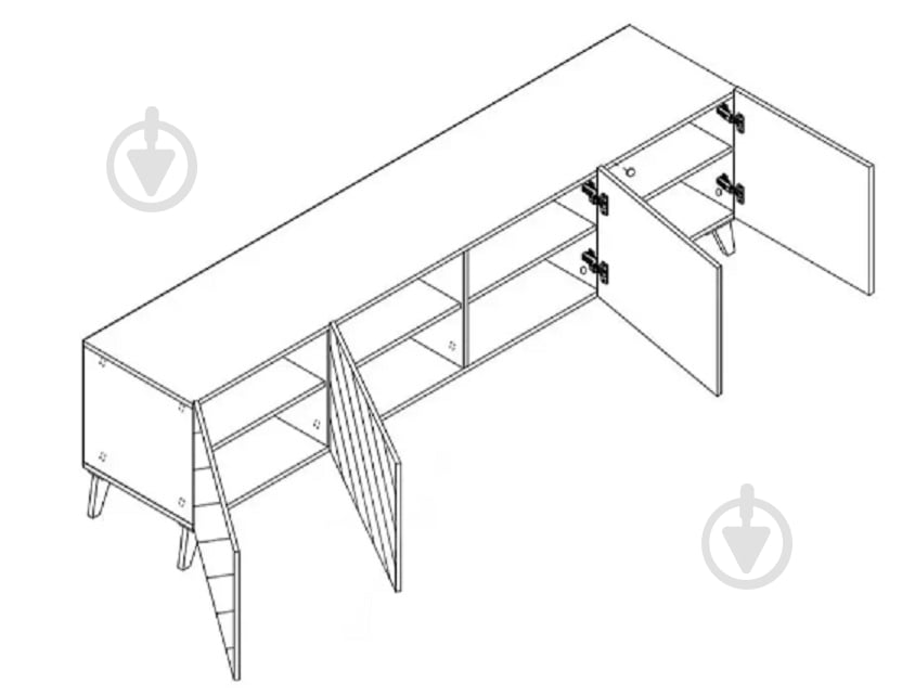 Тумба под ТВ Світ Меблів Холли 2,0 2000x535x400 мм /белый глянец - фото 2