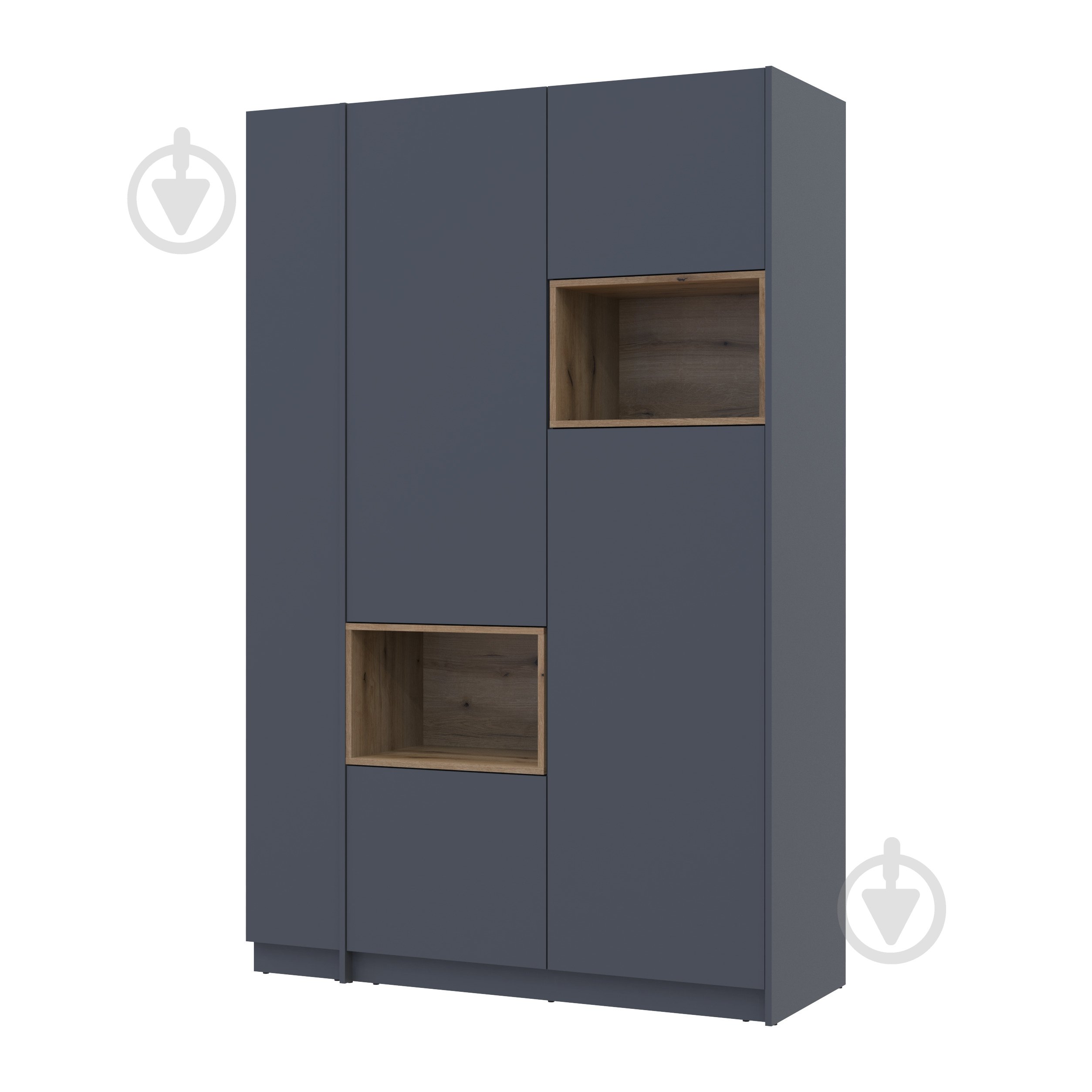 Шафа для одягу Doros Дейл 2ДСП з етажеркою 2200х1432х520 мм графіт / графіт - фото 6 Шафа для одягу Doros Дейл 2ДСП з етажеркою 2200х1432х520 мм графіт / графіт - фото 6