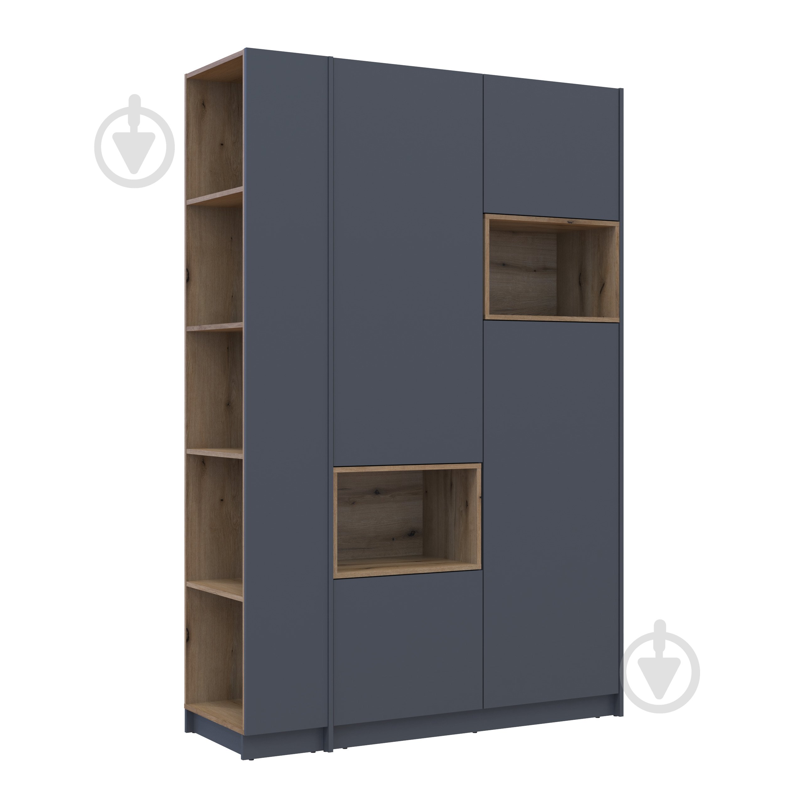 Шафа для одягу Doros Дейл 2ДСП з етажеркою 2200х1432х520 мм графіт / графіт - фото 8 Шафа для одягу Doros Дейл 2ДСП з етажеркою 2200х1432х520 мм графіт / графіт - фото 8