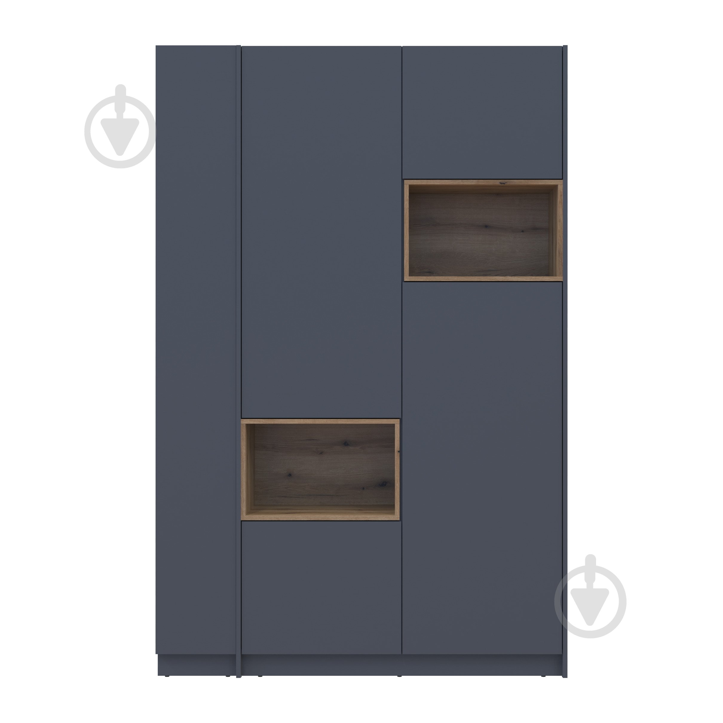 Шафа для одягу Doros Дейл 2ДСП з етажеркою 2200х1432х520 мм графіт / графіт - фото 9 Шафа для одягу Doros Дейл 2ДСП з етажеркою 2200х1432х520 мм графіт / графіт - фото 9