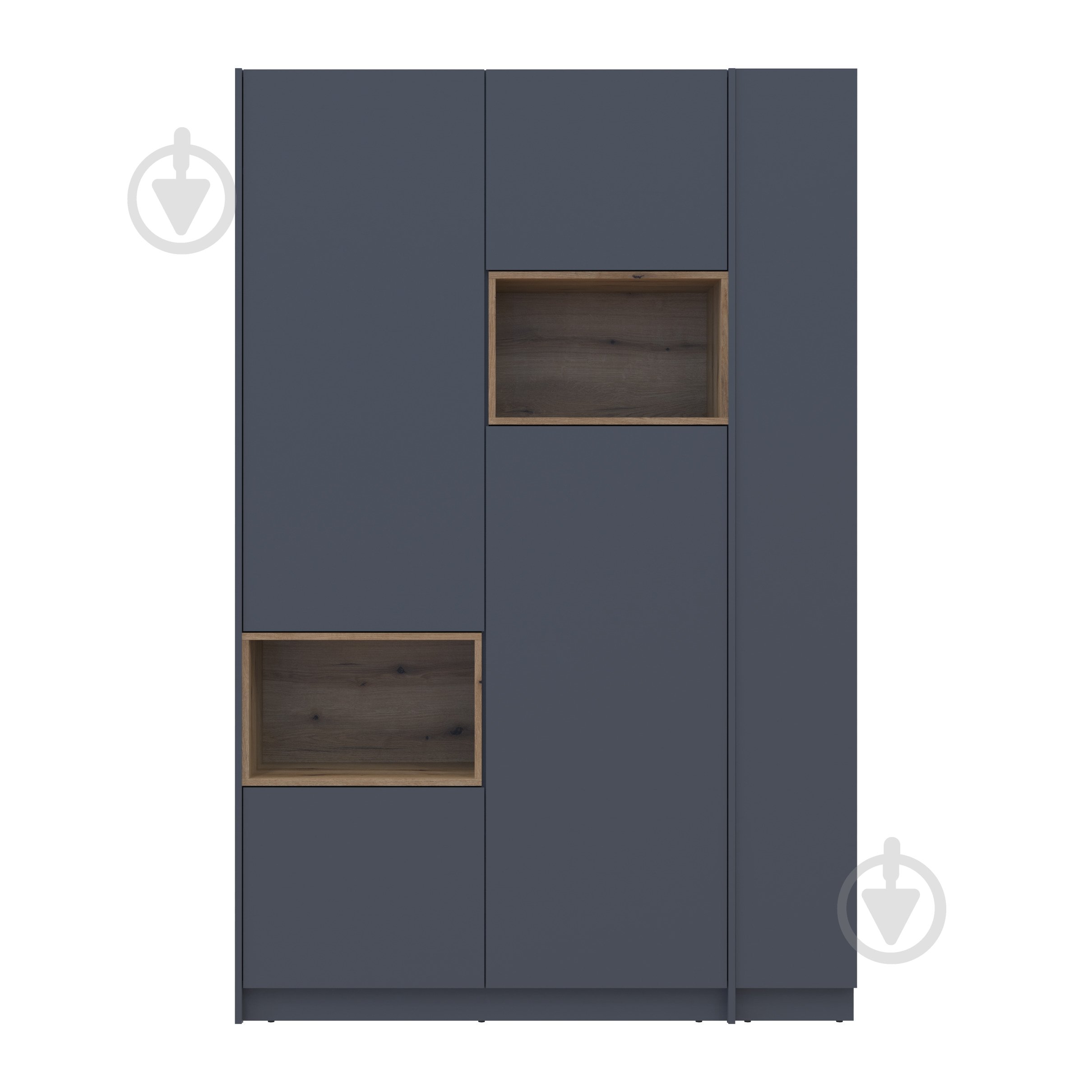 Шафа для одягу Doros Дейл 2ДСП з етажеркою 2200х1432х520 мм графіт / графіт - фото 3 Шафа для одягу Doros Дейл 2ДСП з етажеркою 2200х1432х520 мм графіт / графіт - фото 3