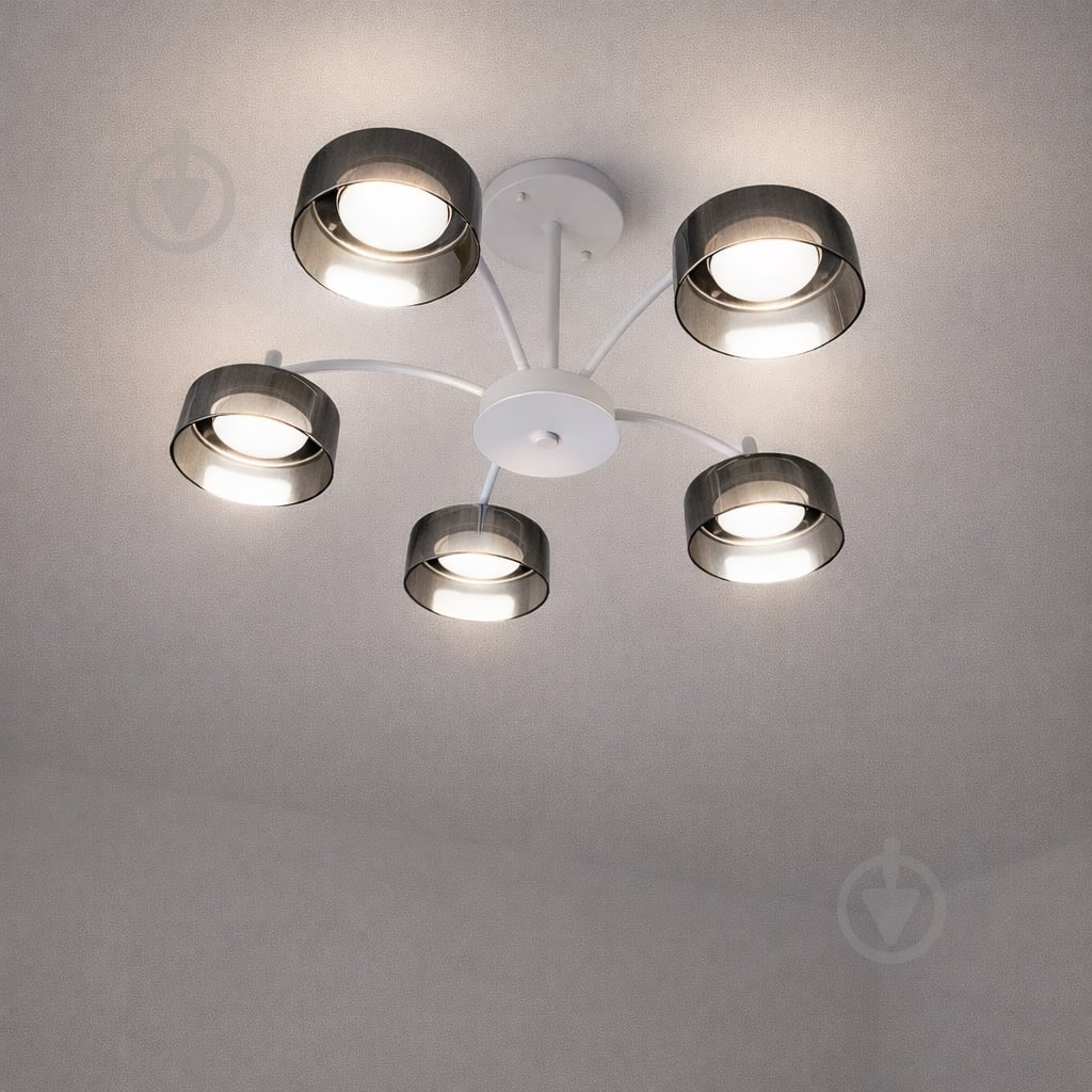 Люстра потолочная LIGHT SET DUSHA MS241 5x12 Вт GX53 белый/дымчатый - фото 3