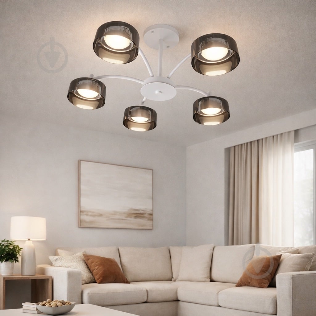 Люстра потолочная LIGHT SET DUSHA MS241 5x12 Вт GX53 белый/дымчатый - фото 2