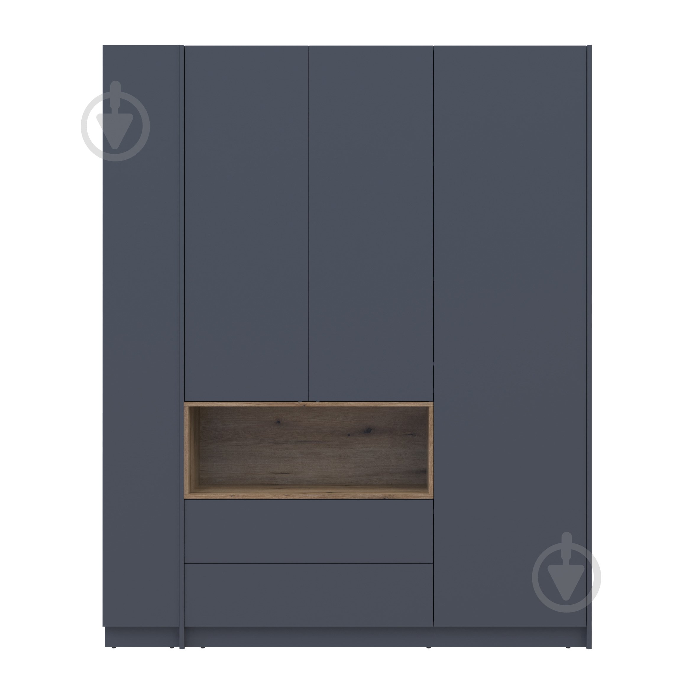 Шафа для одягу Doros Дейл 3ДСП з етажеркою 2200х1780х520 мм графіт / графіт - фото 4 Шафа для одягу Doros Дейл 3ДСП з етажеркою 2200х1780х520 мм графіт / графіт - фото 4