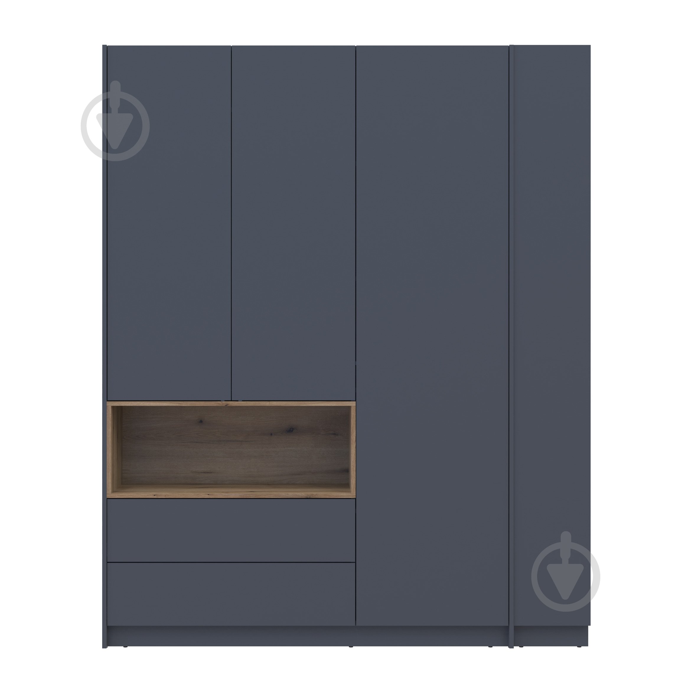 Шафа для одягу Doros Дейл 3ДСП з етажеркою 2200х1780х520 мм графіт / графіт - фото 9 Шафа для одягу Doros Дейл 3ДСП з етажеркою 2200х1780х520 мм графіт / графіт - фото 9