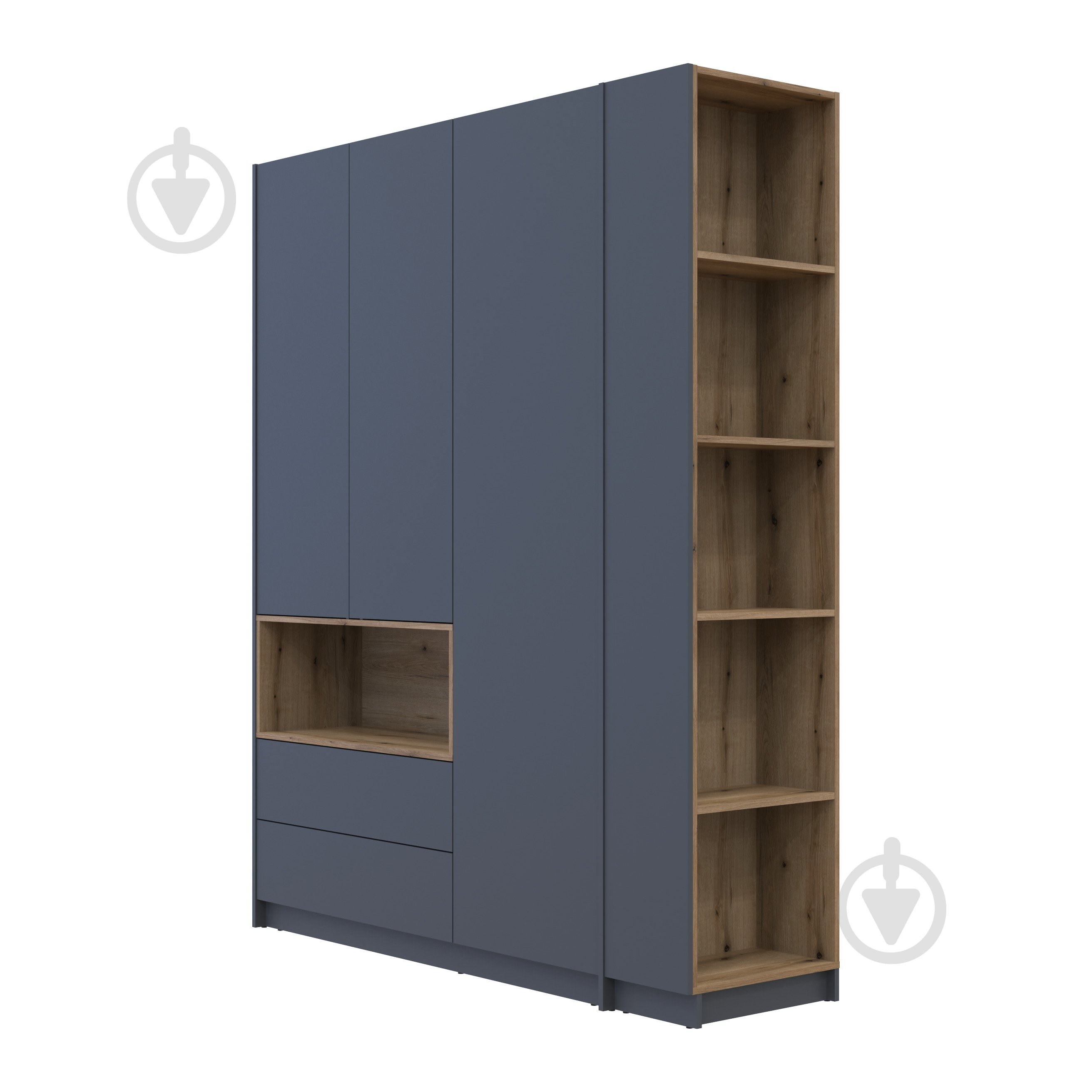 Шафа для одягу Doros Дейл 3ДСП з етажеркою 2200х1780х520 мм графіт / графіт - фото 7 Шафа для одягу Doros Дейл 3ДСП з етажеркою 2200х1780х520 мм графіт / графіт - фото 7