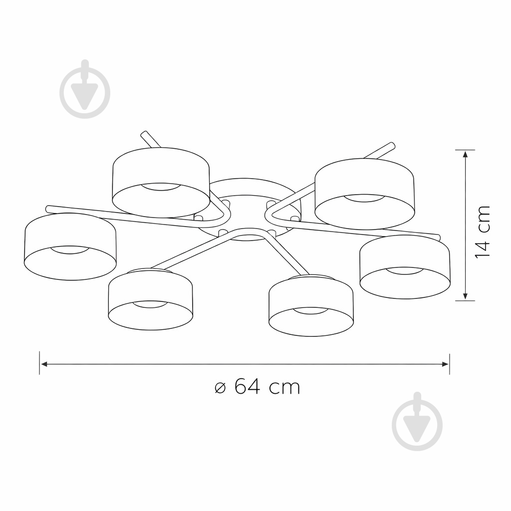Люстра потолочная LIGHT SET DUSHA MS228 6x12 Вт GX53 белый/дымчатый - фото 6