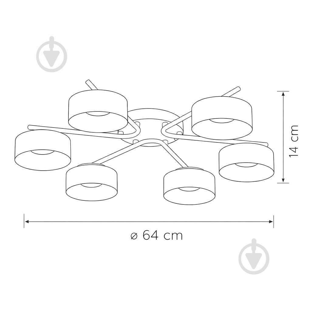 Люстра потолочная LIGHT SET DUSHA MS228 6x12 Вт GX53 черный/дымчатый - фото 7