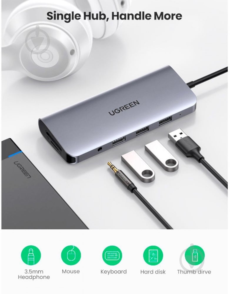 Док-станция UGREEN CM179 (80133) - фото 3