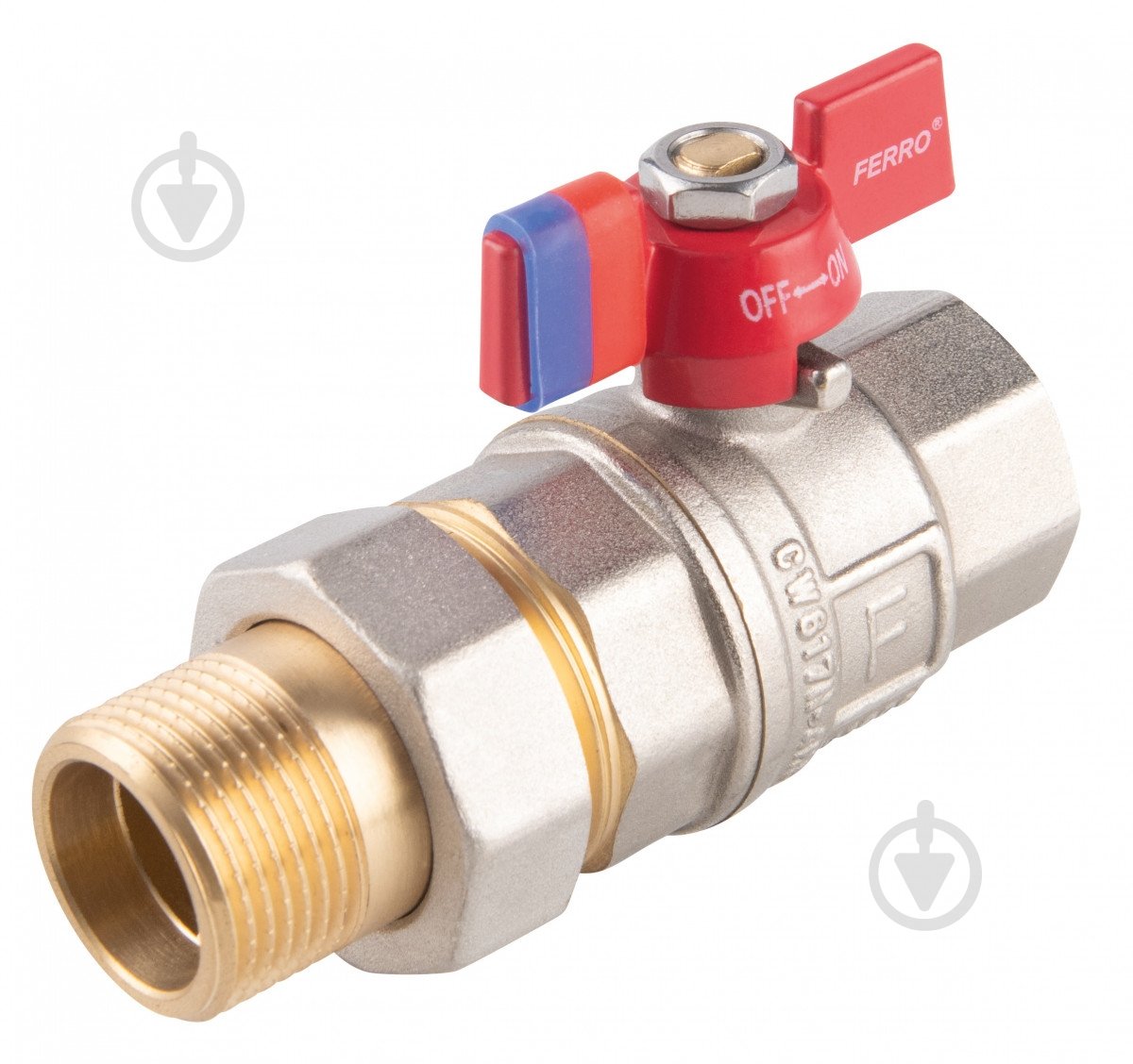 Кран шаровой Ferro F-Power 30 бар с дросселем и полумуфтой нр-вр ¾" KFPS2 - фото 1 Кран шаровой Ferro F-Power 30 бар с дросселем и полумуфтой нр-вр ¾" KFPS2 - фото 1