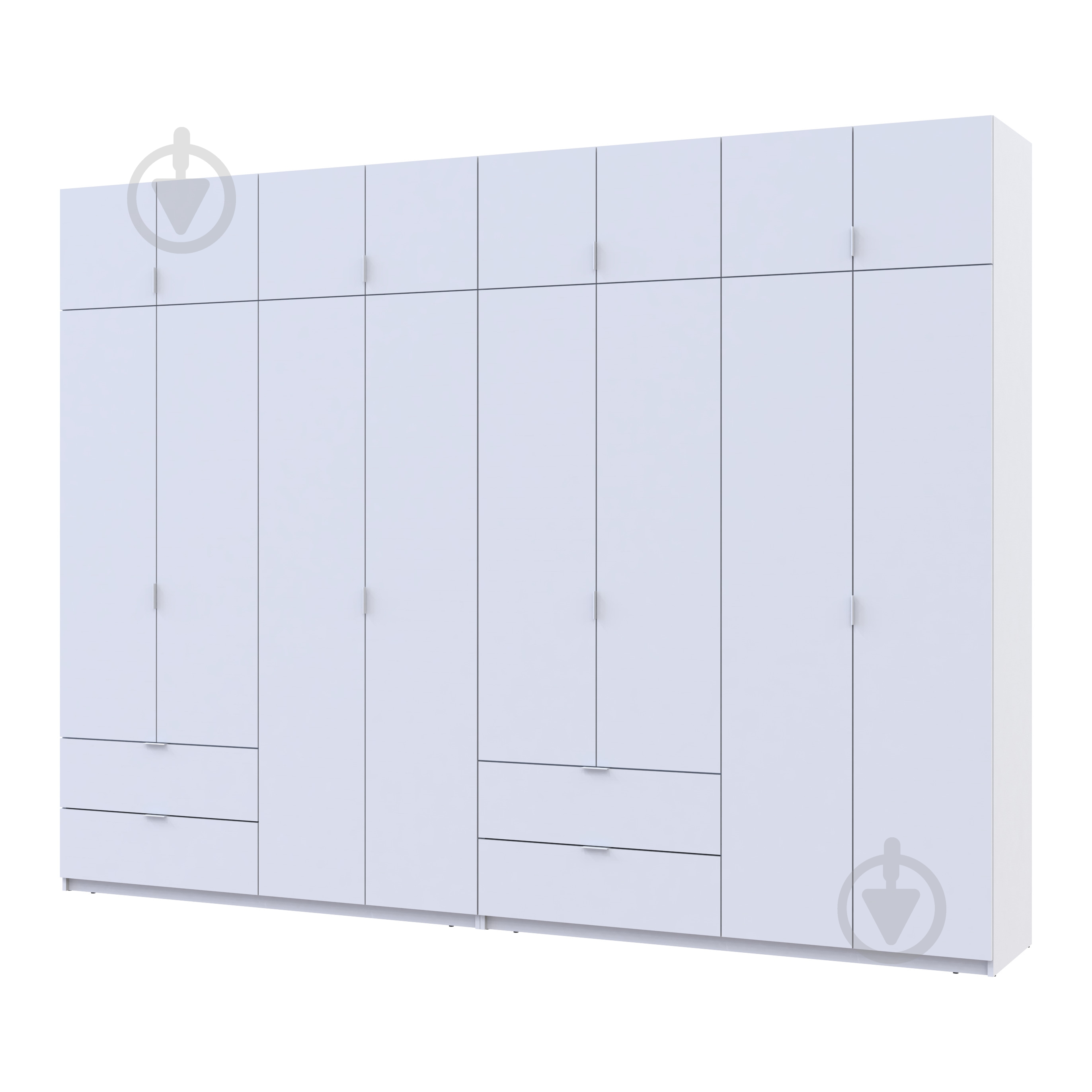 Шкаф для одежды Doros Лукас 4+4ДСП 2400х3200х500 мм белый / белый - фото 1