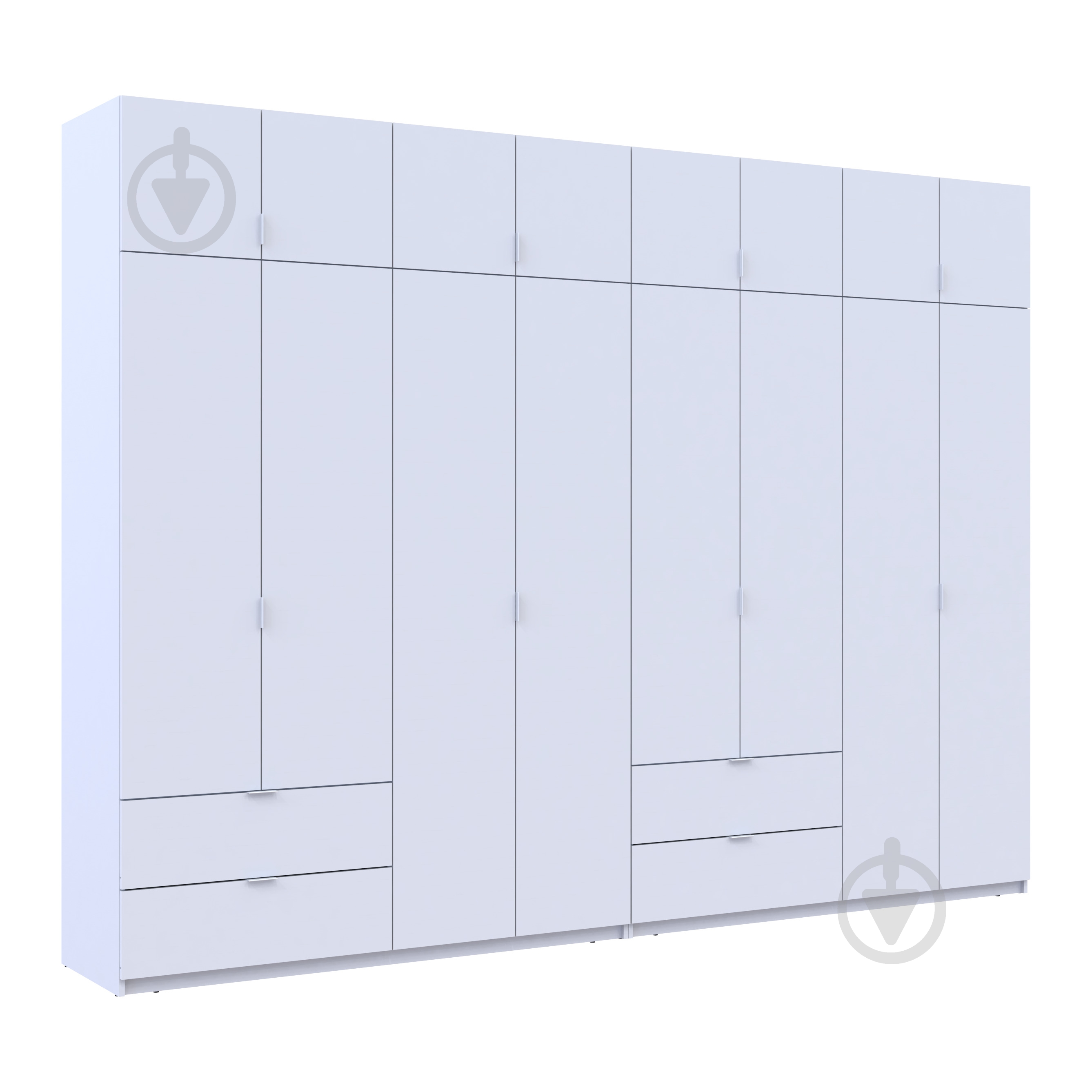Шкаф для одежды Doros Лукас 4+4ДСП 2400х3200х500 мм белый / белый - фото 6