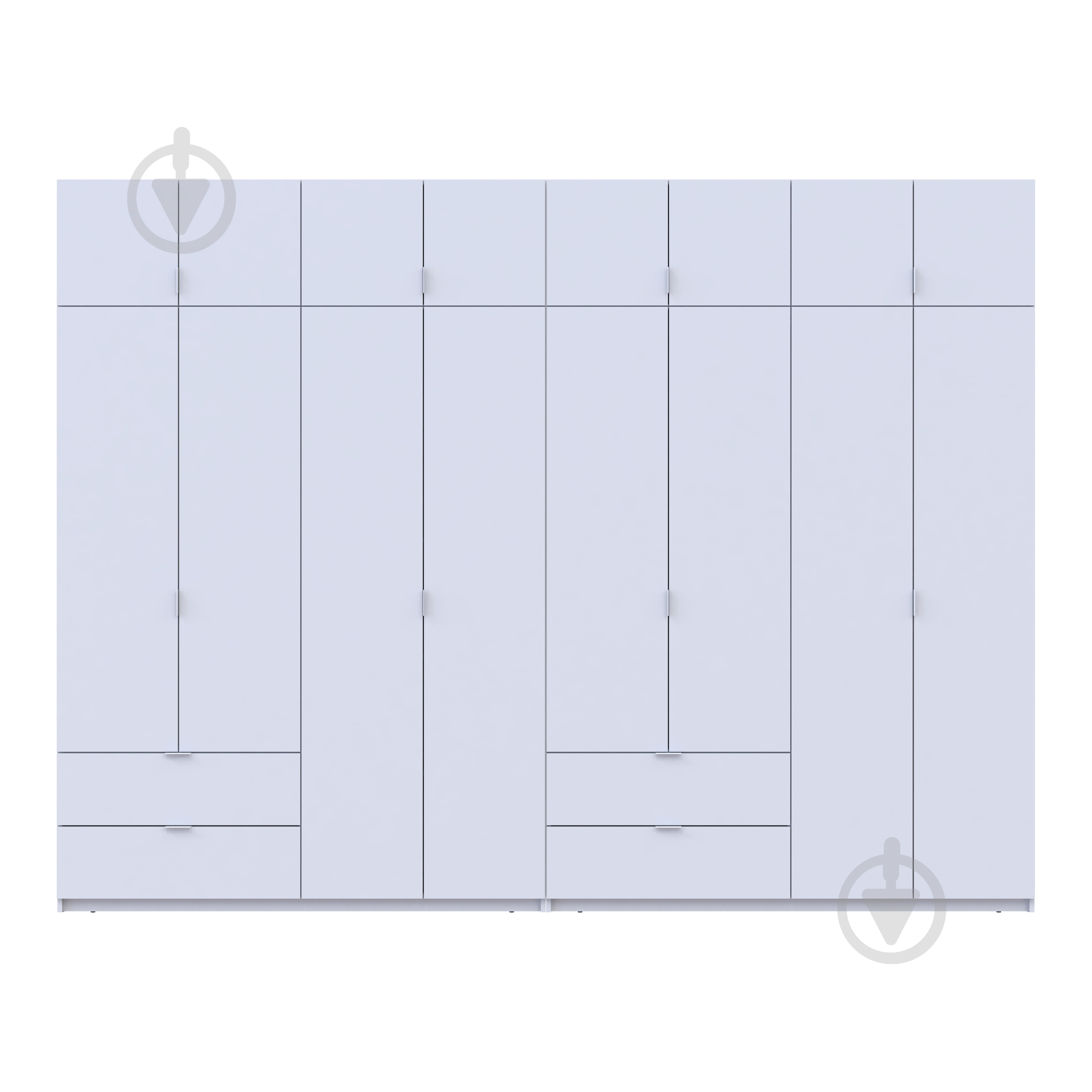 Шкаф для одежды Doros Лукас 4+4ДСП 2400х3200х500 мм белый / белый - фото 4