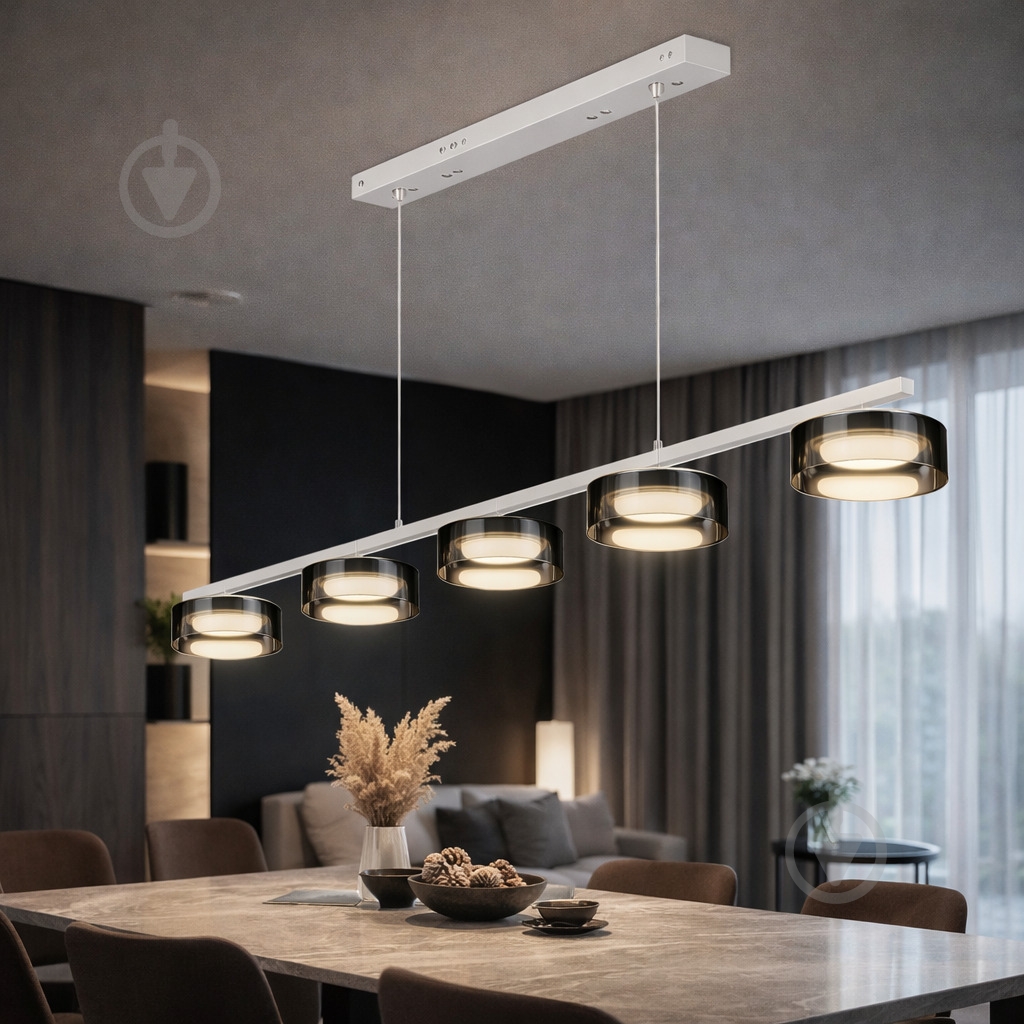 Люстра подвесная LIGHT SET DUSHA MS241 5x12 Вт GX53 белый/дымчатый - фото 2