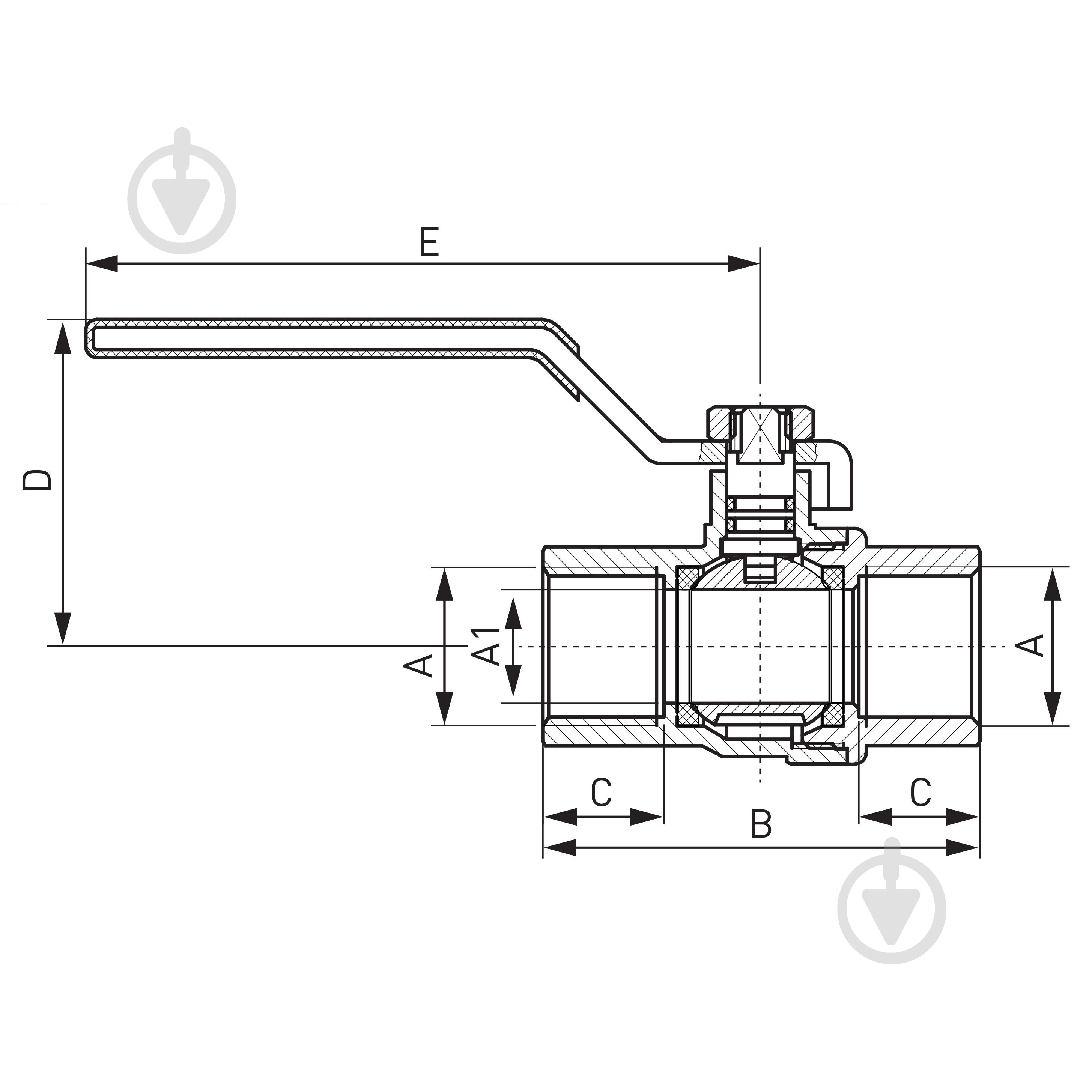 Кран кульовий Ferro газовый з двома мембранами вр-вр ½” тип G61 KGN1 - фото 2 Кран кульовий Ferro газовый з двома мембранами вр-вр ½” тип G61 KGN1 - фото 2