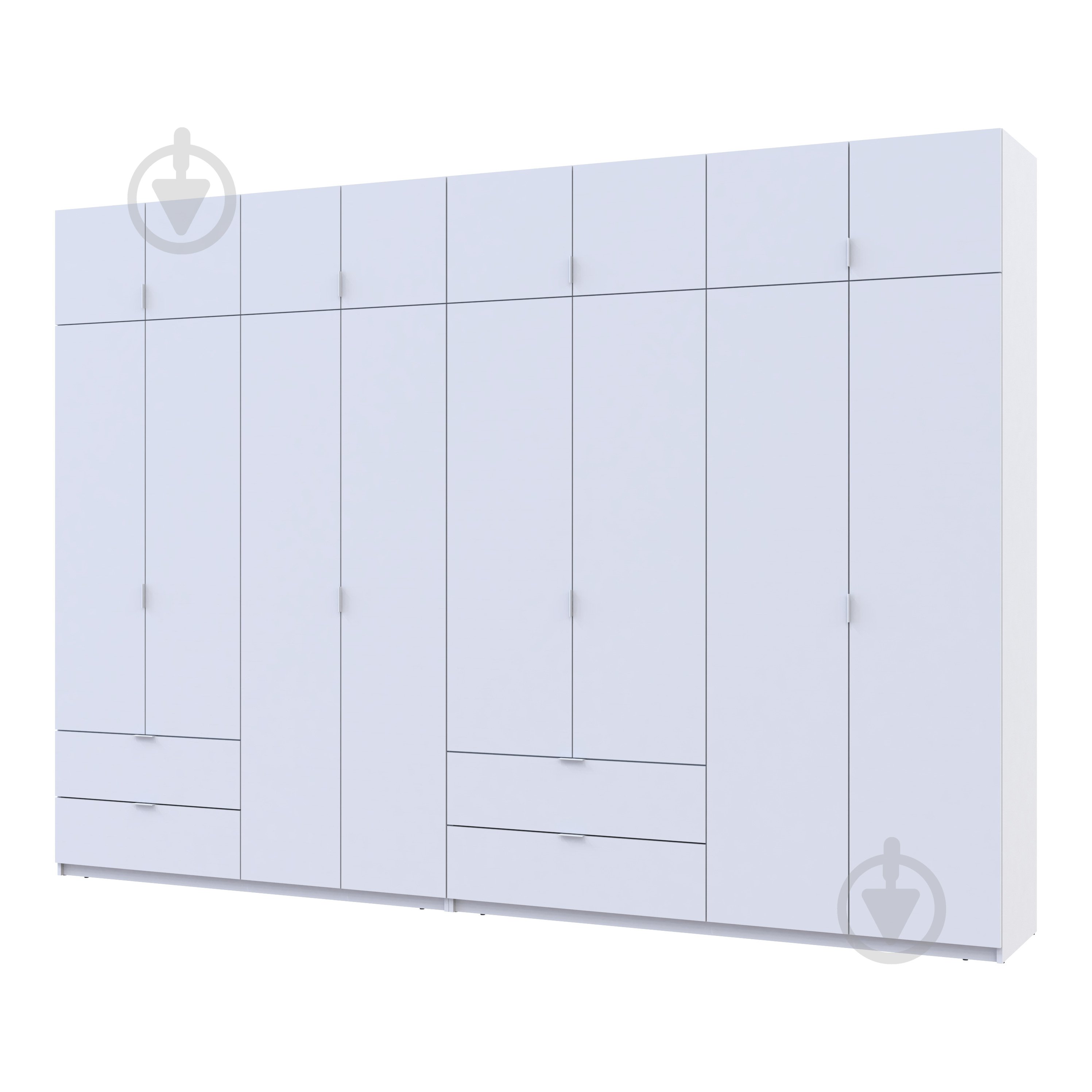Шафа для одягу Doros Лукас 4+4ДСП 2400х3400х500 мм білий / білий - фото 1