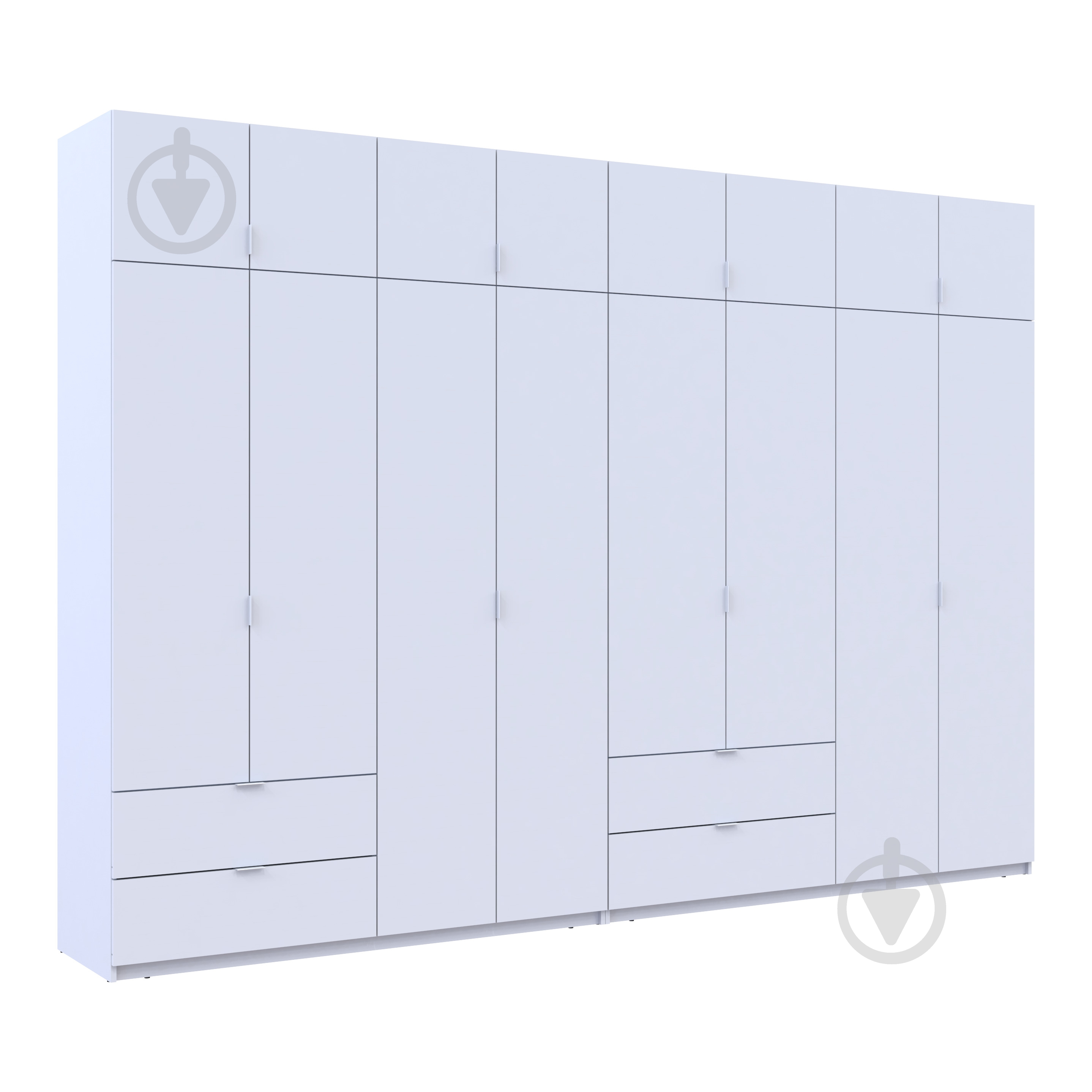 Шафа для одягу Doros Лукас 4+4ДСП 2400х3400х500 мм білий / білий - фото 6