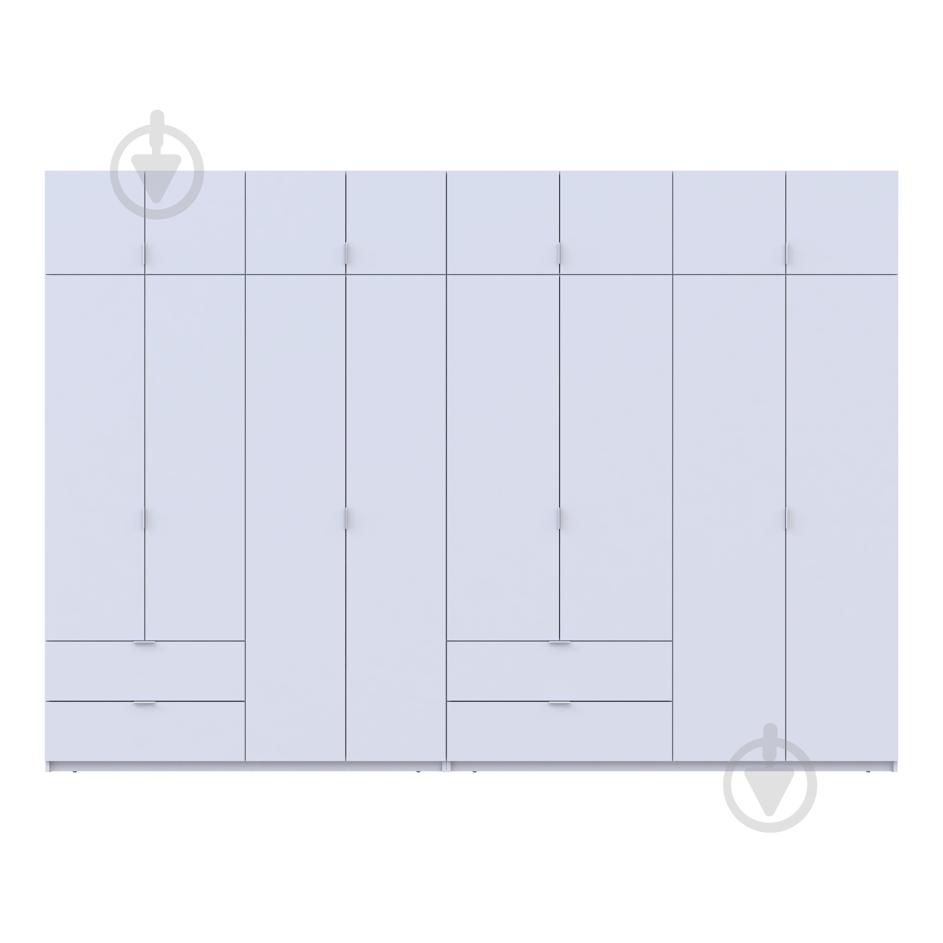 Шафа для одягу Doros Лукас 4+4ДСП 2400х3400х500 мм білий / білий - фото 4