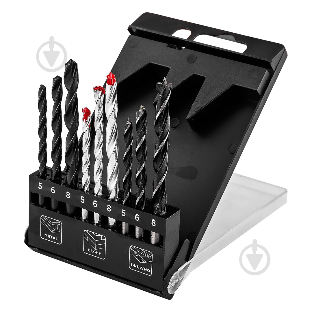 Набор сверл GRAPHITE 5, 6, 8 мм 9 шт. 54T431 - фото 1 Набор сверл GRAPHITE 5, 6, 8 мм 9 шт. 54T431 - фото 1