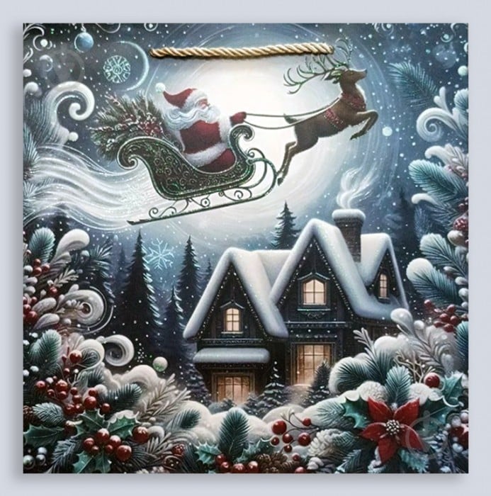 Пакет подарочный Путешествие Санты 30x30x15 см Гулівер Країна - фото 1 Пакет подарочный Путешествие Санты 30x30x15 см Гулівер Країна - фото 1