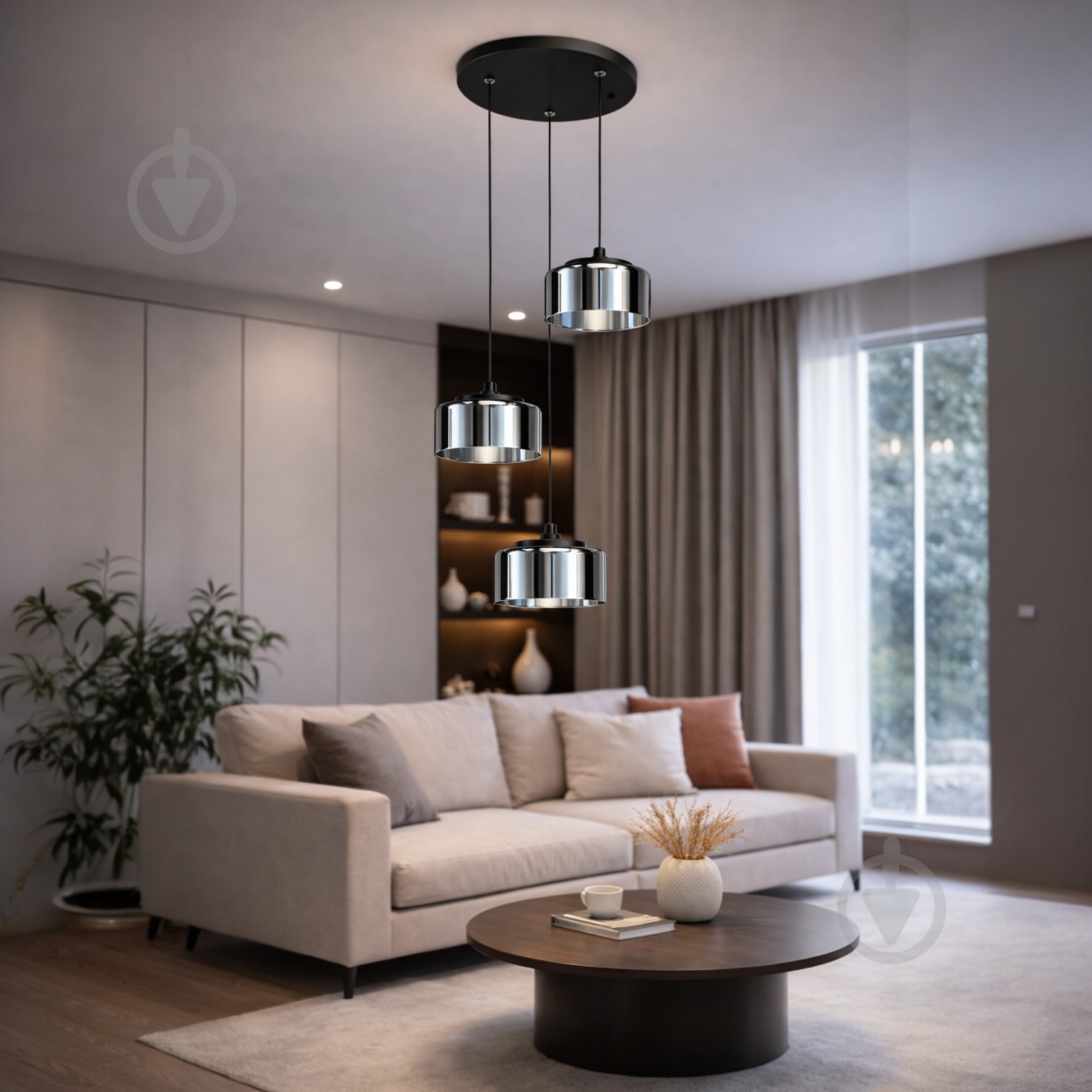 Люстра подвесная LIGHT SET DUSHA MS241-D3 3x12 Вт GX53 черный/дымчатый - фото 2