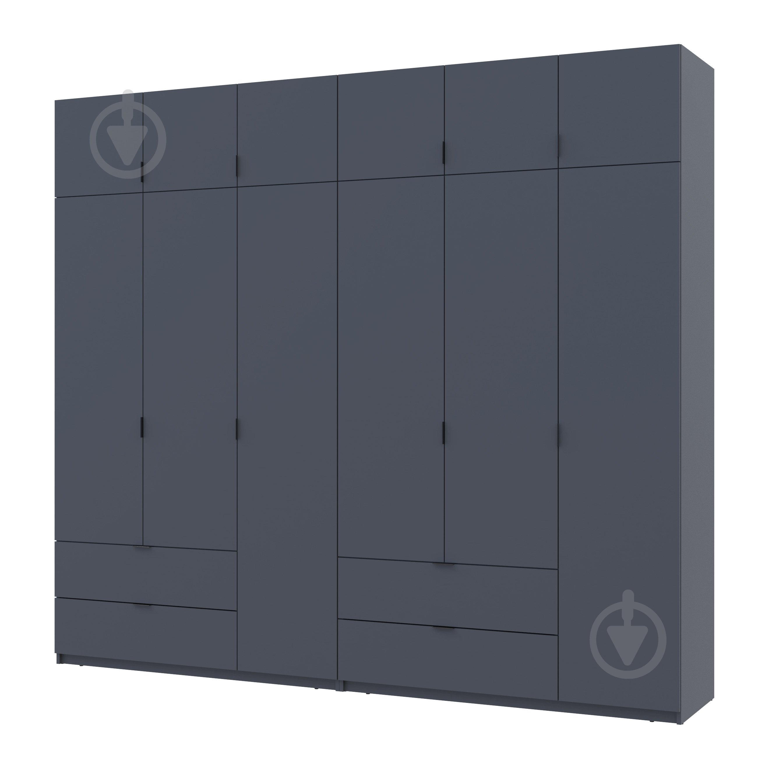 Шкаф для одежды Doros Лукас 3+3ДСП 2400х2700х500 мм графит / графит - фото 1 Шкаф для одежды Doros Лукас 3+3ДСП 2400х2700х500 мм графит / графит - фото 1