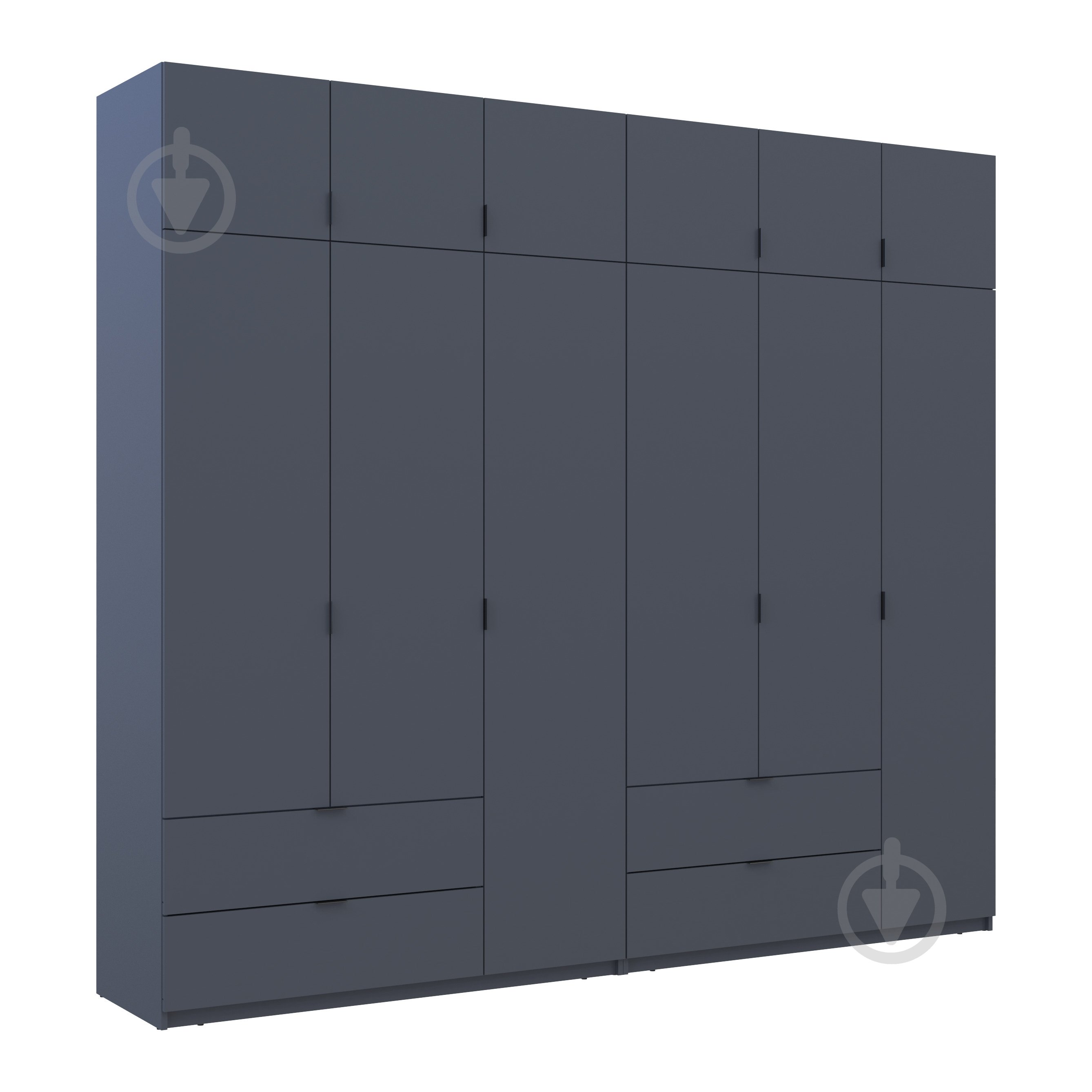 Шкаф для одежды Doros Лукас 3+3ДСП 2400х2700х500 мм графит / графит - фото 6 Шкаф для одежды Doros Лукас 3+3ДСП 2400х2700х500 мм графит / графит - фото 6