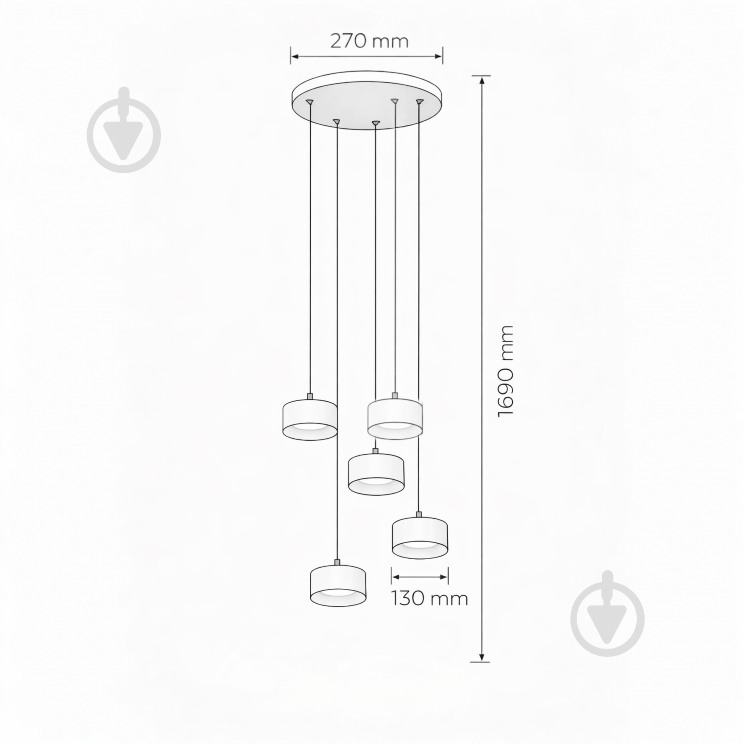 Люстра подвесная LIGHT SET DUSHA MS241-D5 5x12 Вт GX53 черный/дымчатый - фото 3