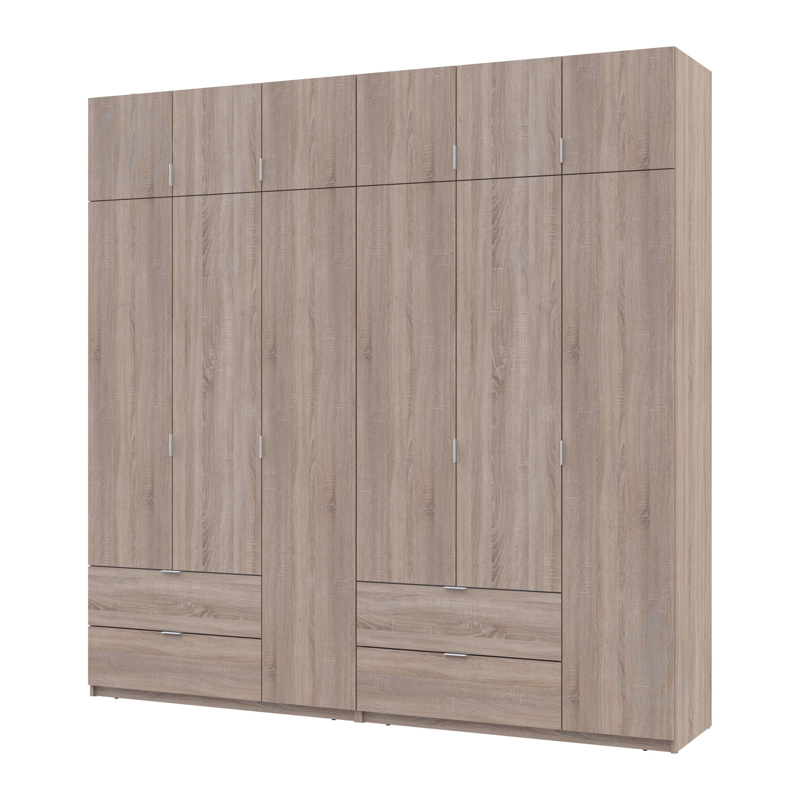 Шафа для одягу Doros Лукас 3+3ДСП 2400х2400х500 мм дуб сонома / дуб сонома - фото 1 Шафа для одягу Doros Лукас 3+3ДСП 2400х2400х500 мм дуб сонома / дуб сонома - фото 1