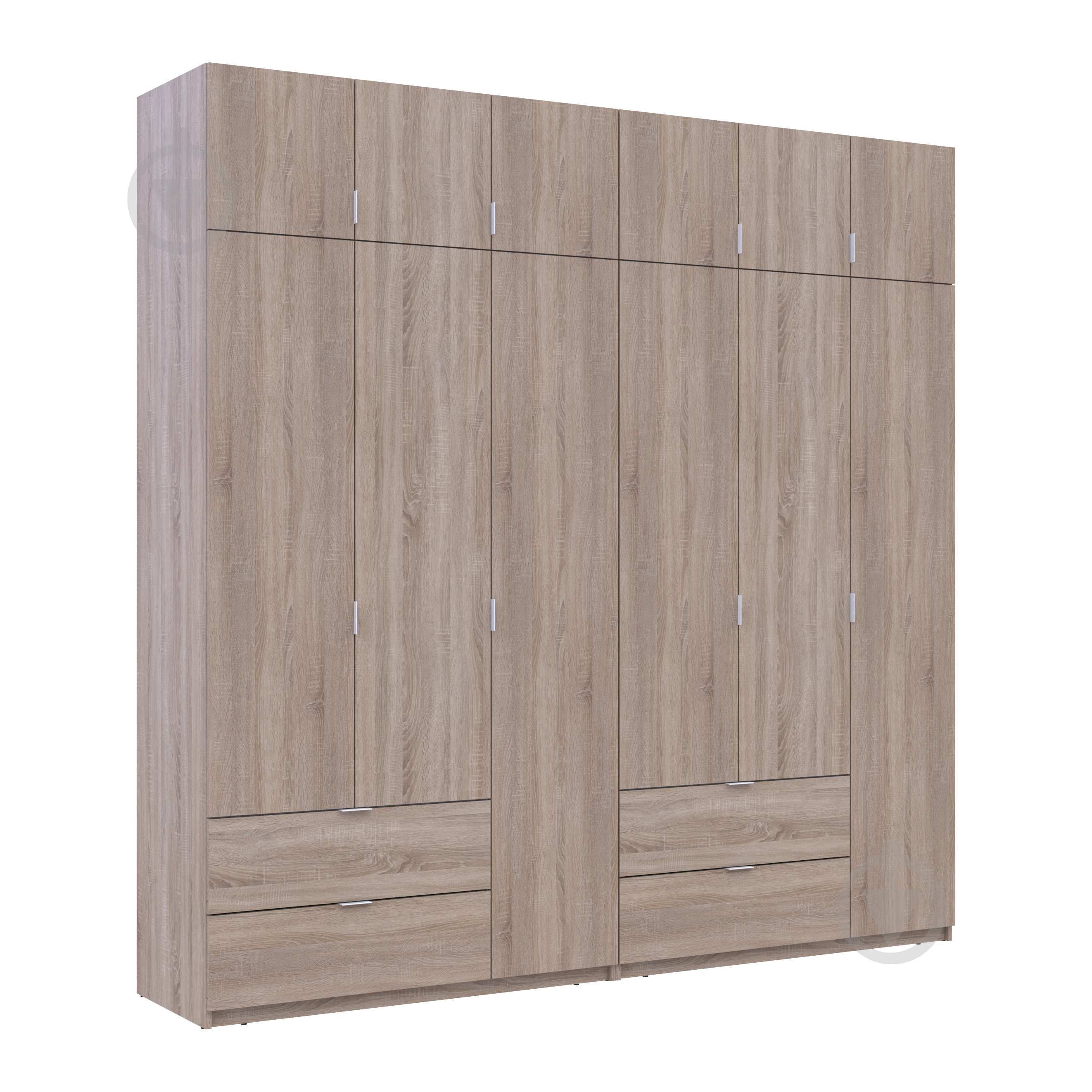 Шафа для одягу Doros Лукас 3+3ДСП 2400х2400х500 мм дуб сонома / дуб сонома - фото 6 Шафа для одягу Doros Лукас 3+3ДСП 2400х2400х500 мм дуб сонома / дуб сонома - фото 6