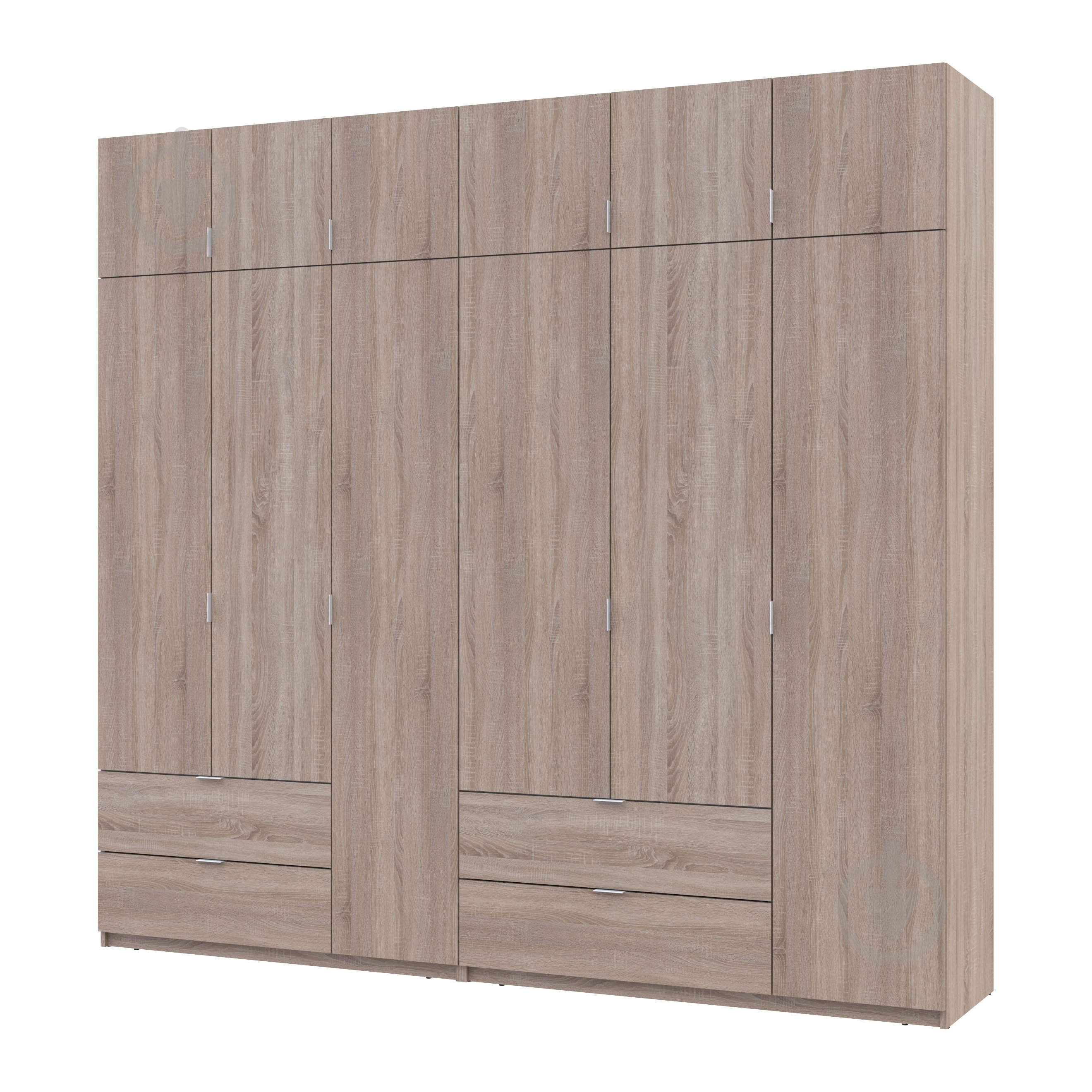 Шафа для одягу Doros Лукас 3+3ДСП 2400х2550х500 мм дуб сонома / дуб сонома - фото 1 Шафа для одягу Doros Лукас 3+3ДСП 2400х2550х500 мм дуб сонома / дуб сонома - фото 1