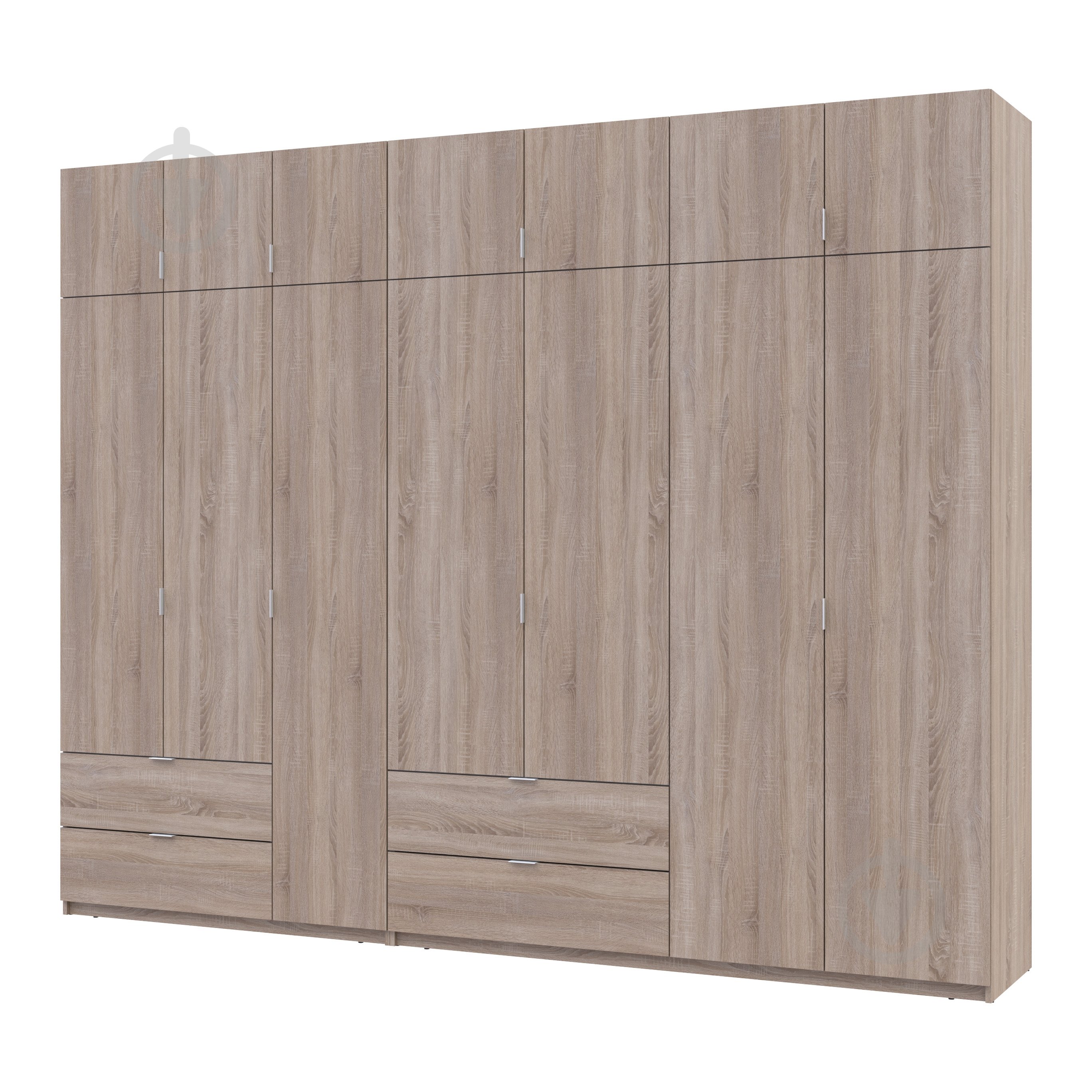 Шкаф для одежды Doros Лукас 3+4ДСП 2400х3000х500 мм дуб сонома / дуб сонома - фото 1 Шкаф для одежды Doros Лукас 3+4ДСП 2400х3000х500 мм дуб сонома / дуб сонома - фото 1