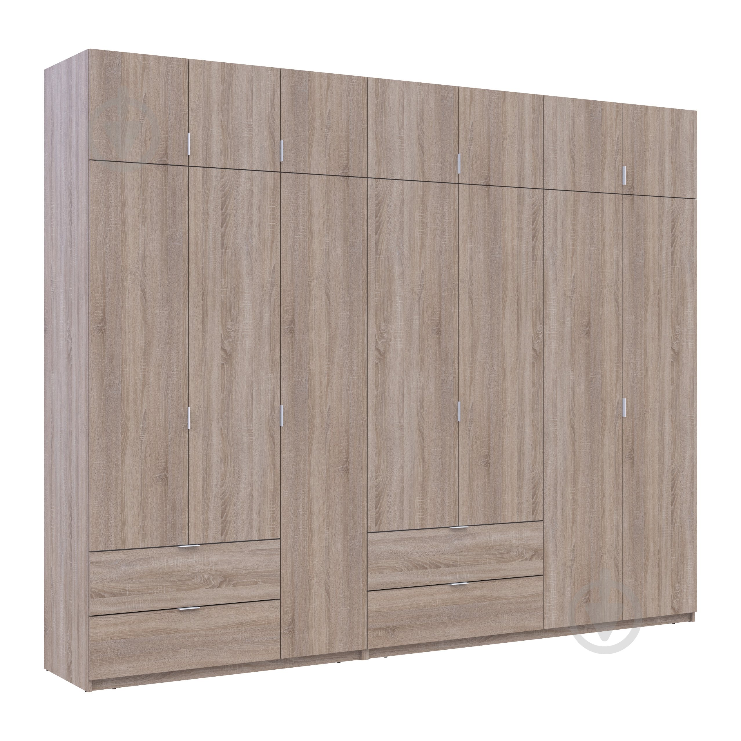 Шкаф для одежды Doros Лукас 3+4ДСП 2400х3000х500 мм дуб сонома / дуб сонома - фото 6 Шкаф для одежды Doros Лукас 3+4ДСП 2400х3000х500 мм дуб сонома / дуб сонома - фото 6