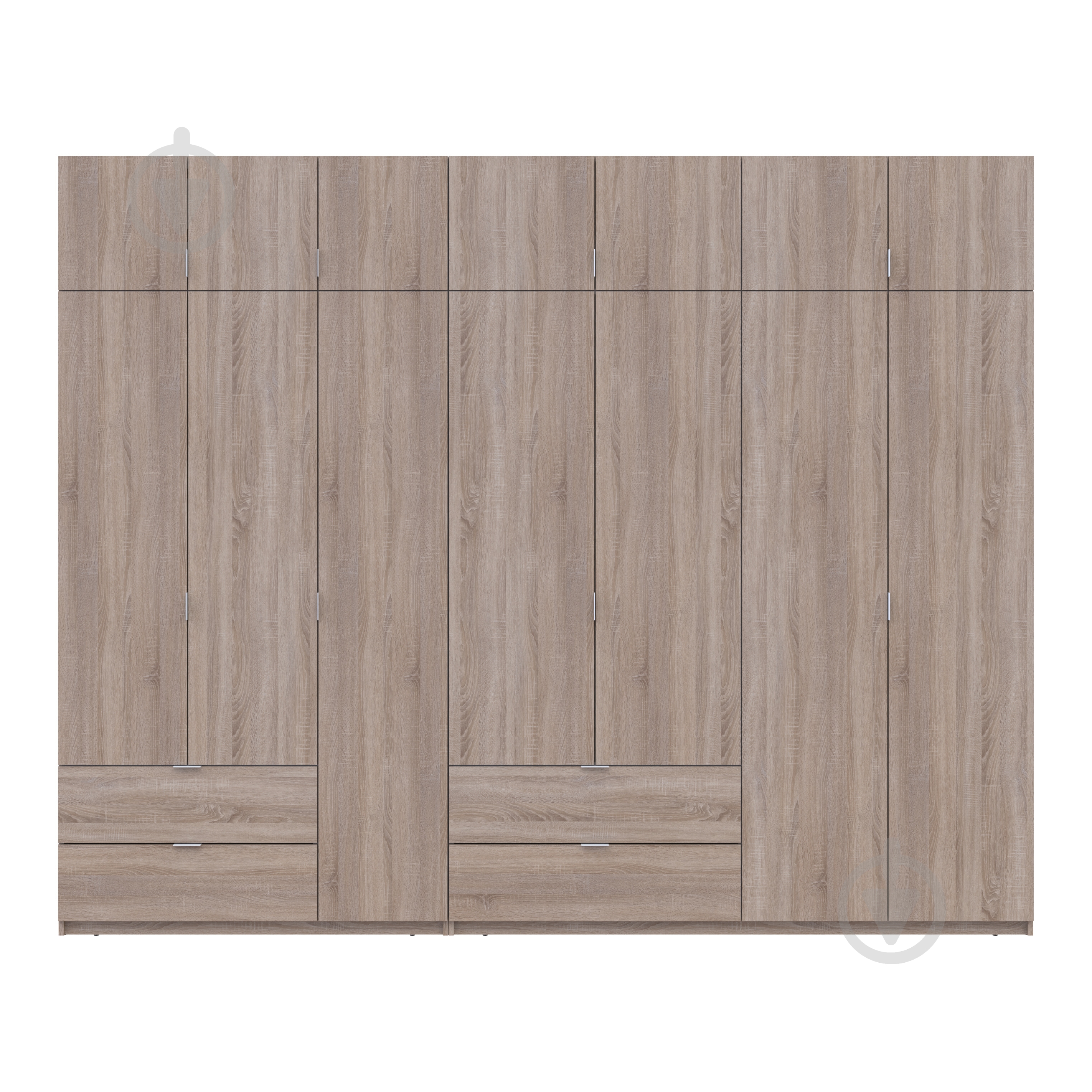 Шкаф для одежды Doros Лукас 3+4ДСП 2400х3000х500 мм дуб сонома / дуб сонома - фото 4 Шкаф для одежды Doros Лукас 3+4ДСП 2400х3000х500 мм дуб сонома / дуб сонома - фото 4